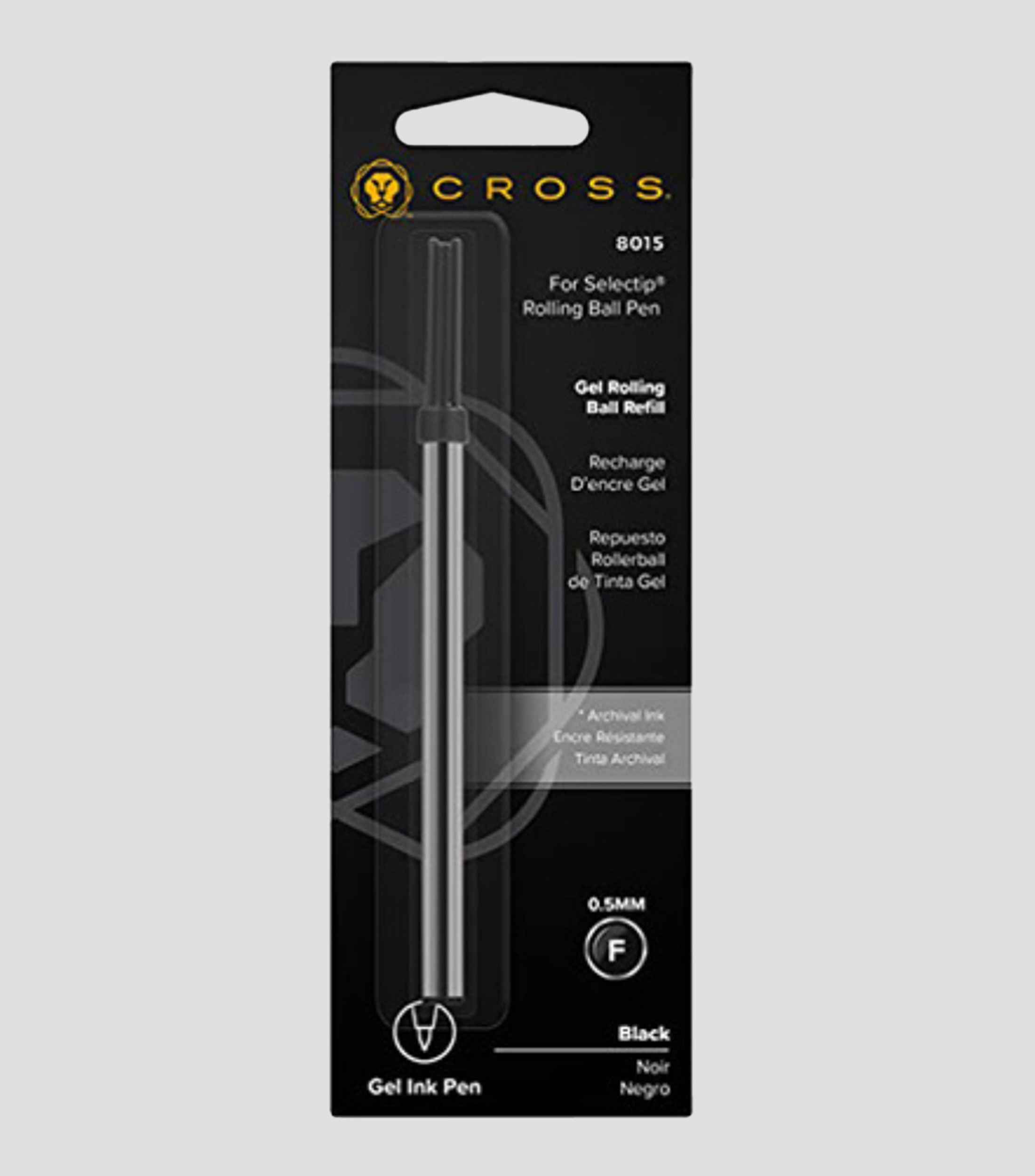Repuesto para Pluma Rollerball Cross Negro Punto Fino