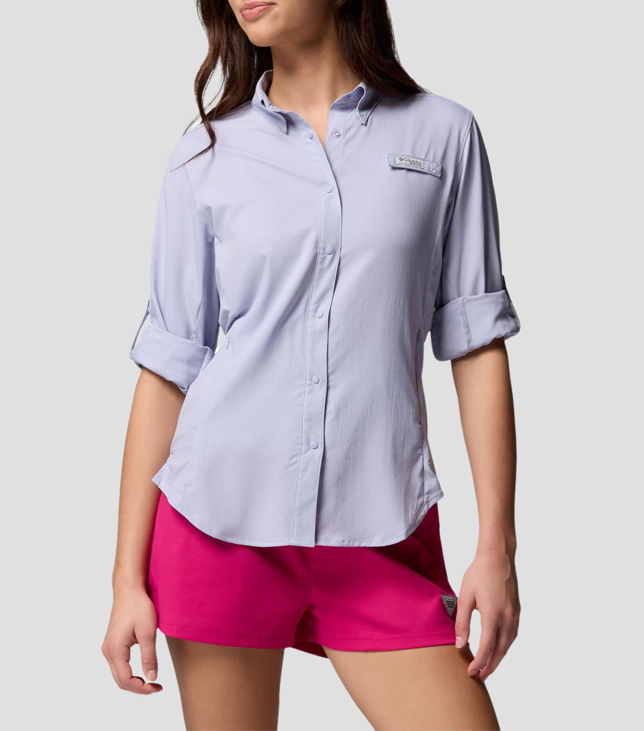 Camisa deportiva liso manga larga Mujer