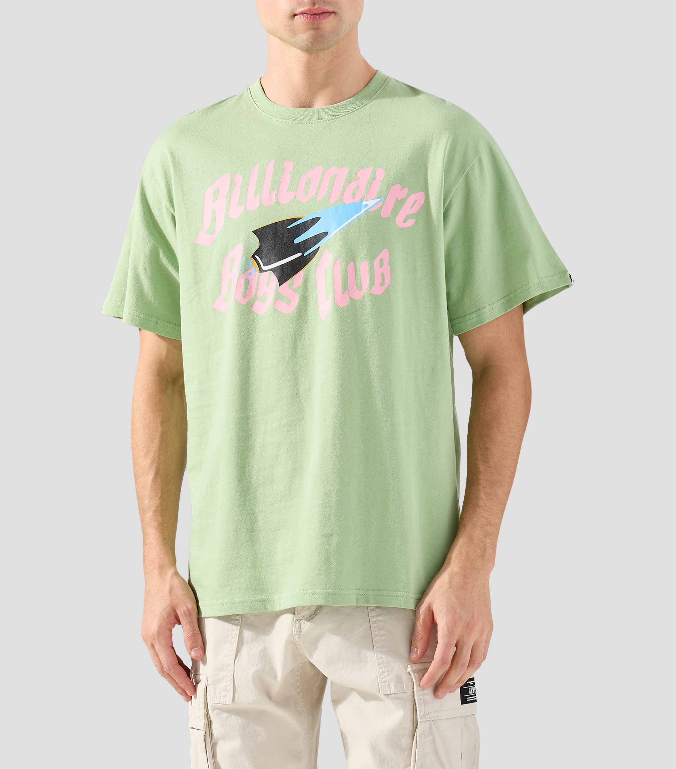 Playera de cuello redondo con manga corta estampada Hombre