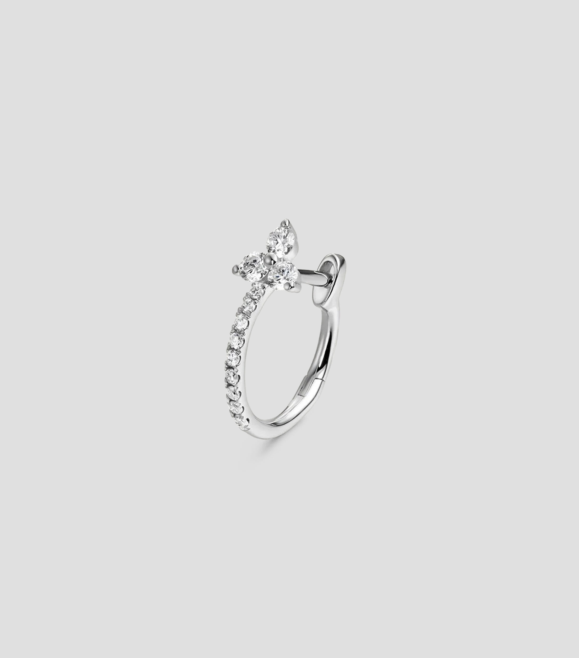Arete en oro blanco de 18 kilates con diamantes Dylon Mujer
