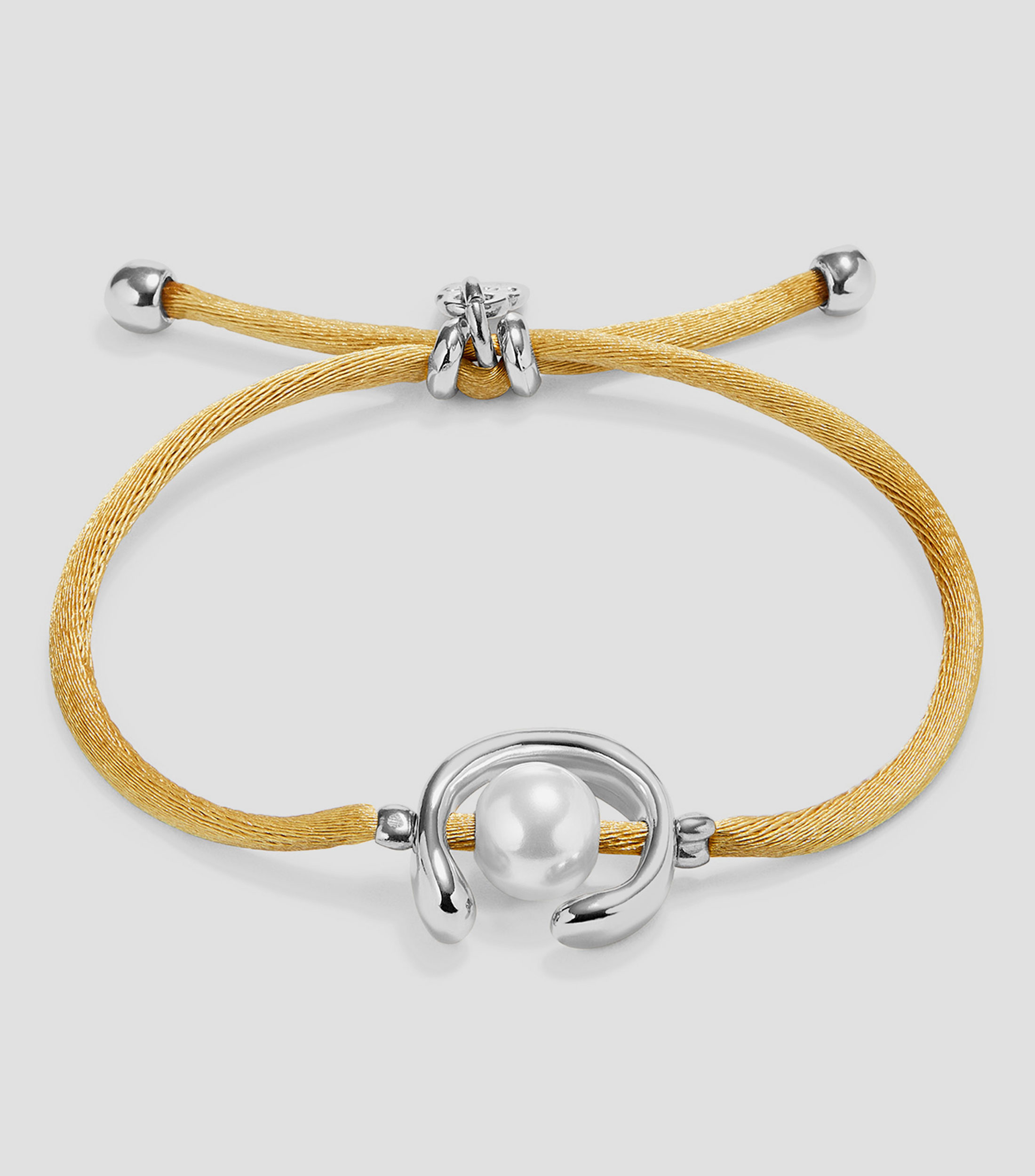 Pulsera camel con perla Mujer