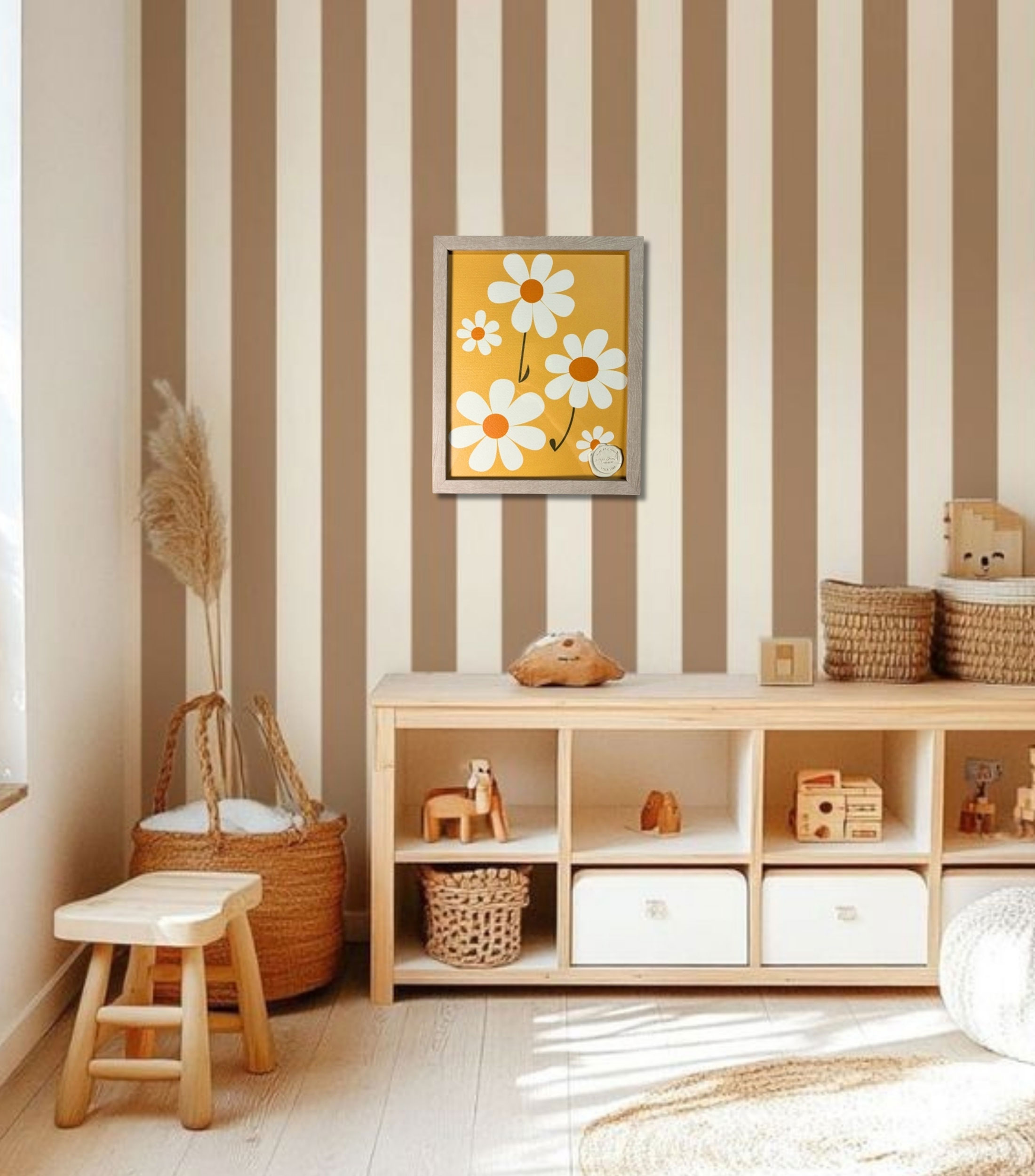 Cuadro Decorativo Margaritas en papel fabriano