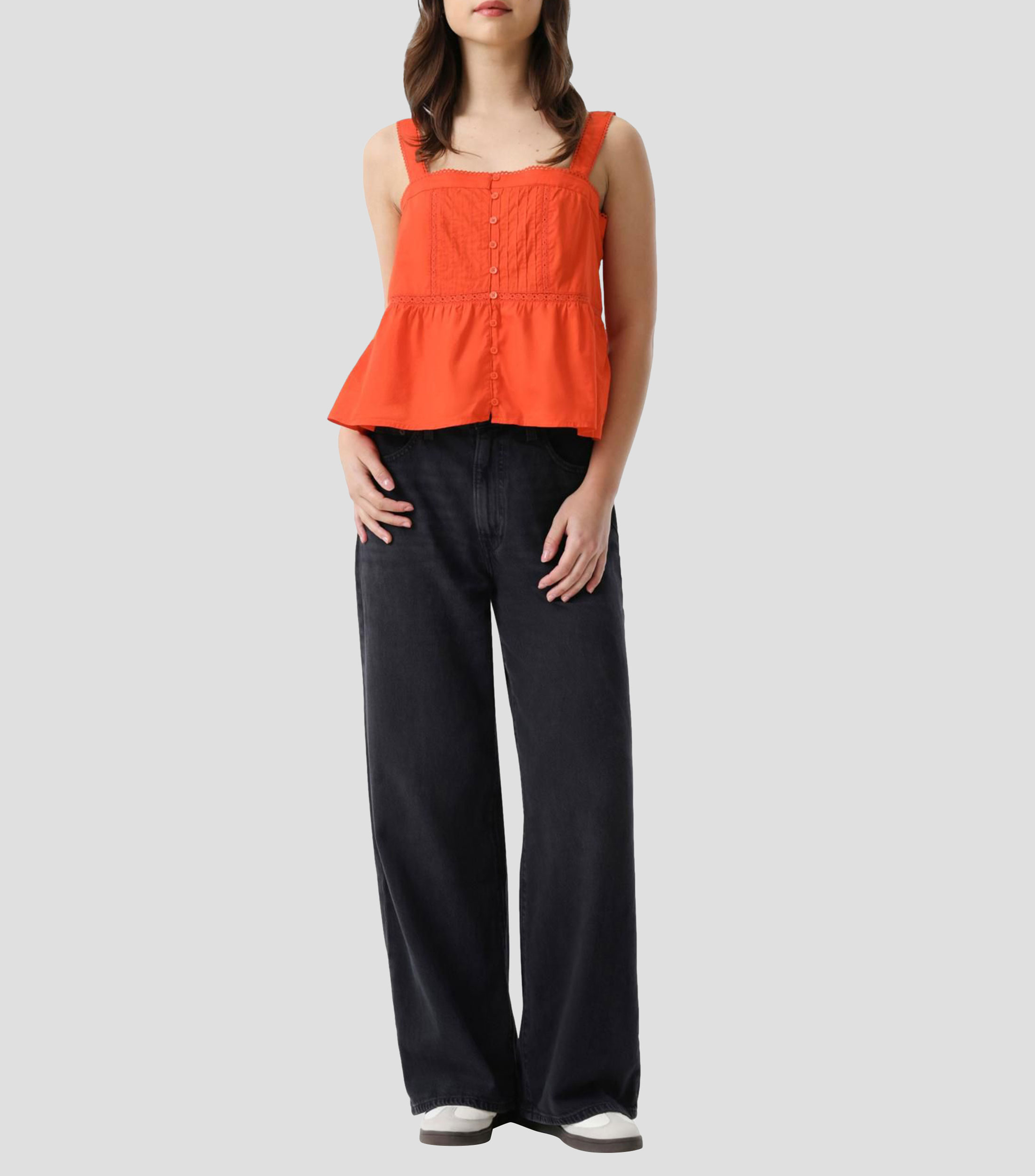 Blusa lisa sin mangas Mujer