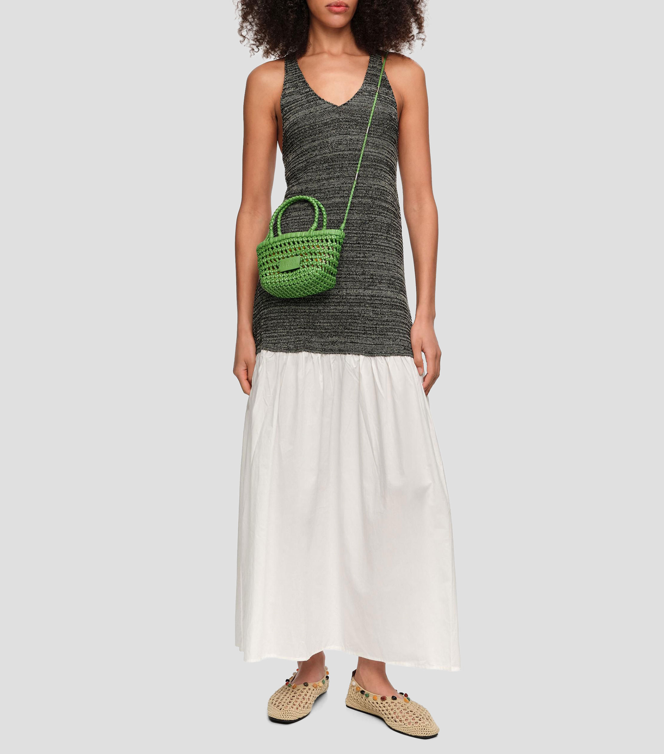 Vestido bimateria punto Mujer