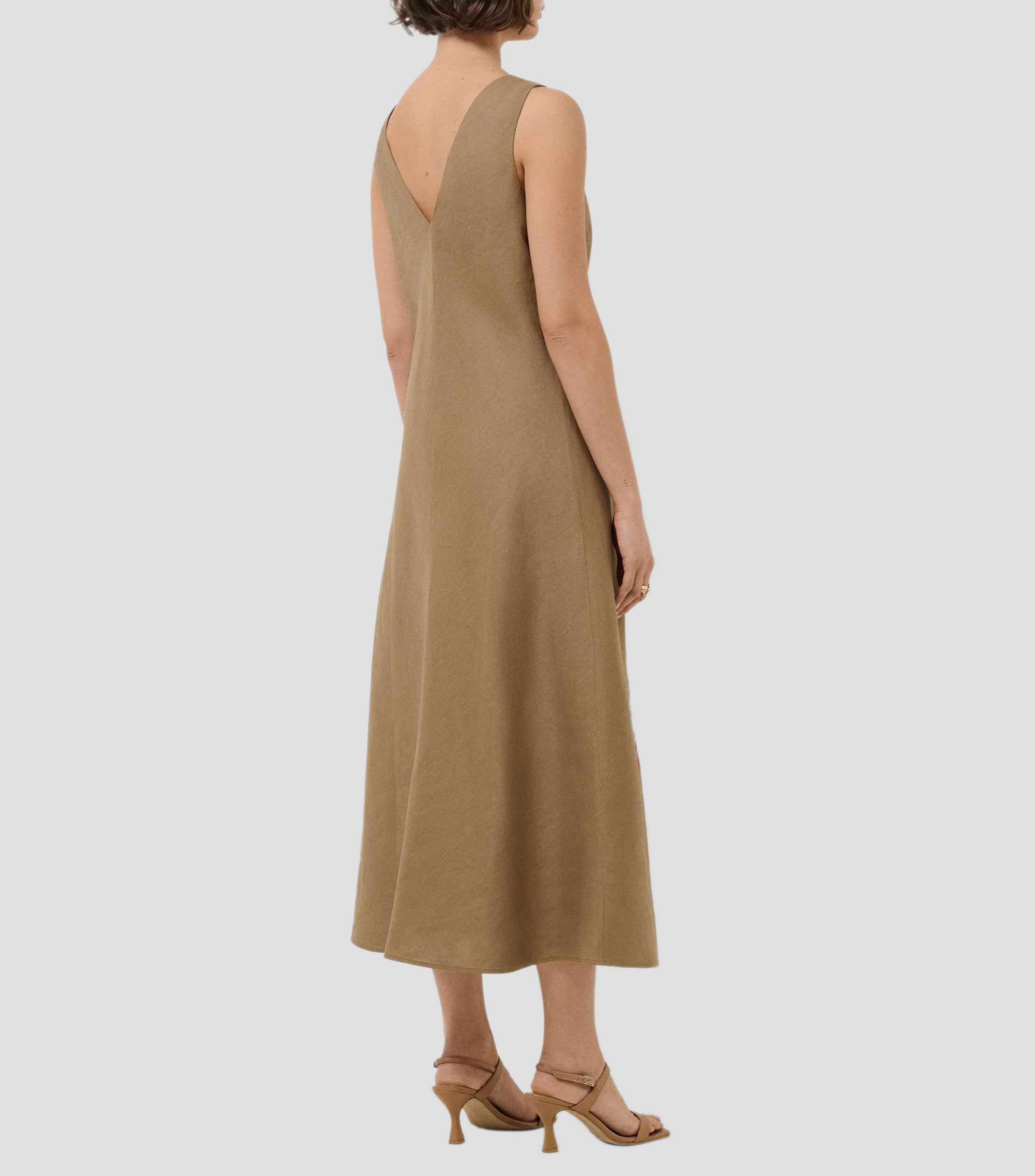Vestido midi liso Mujer