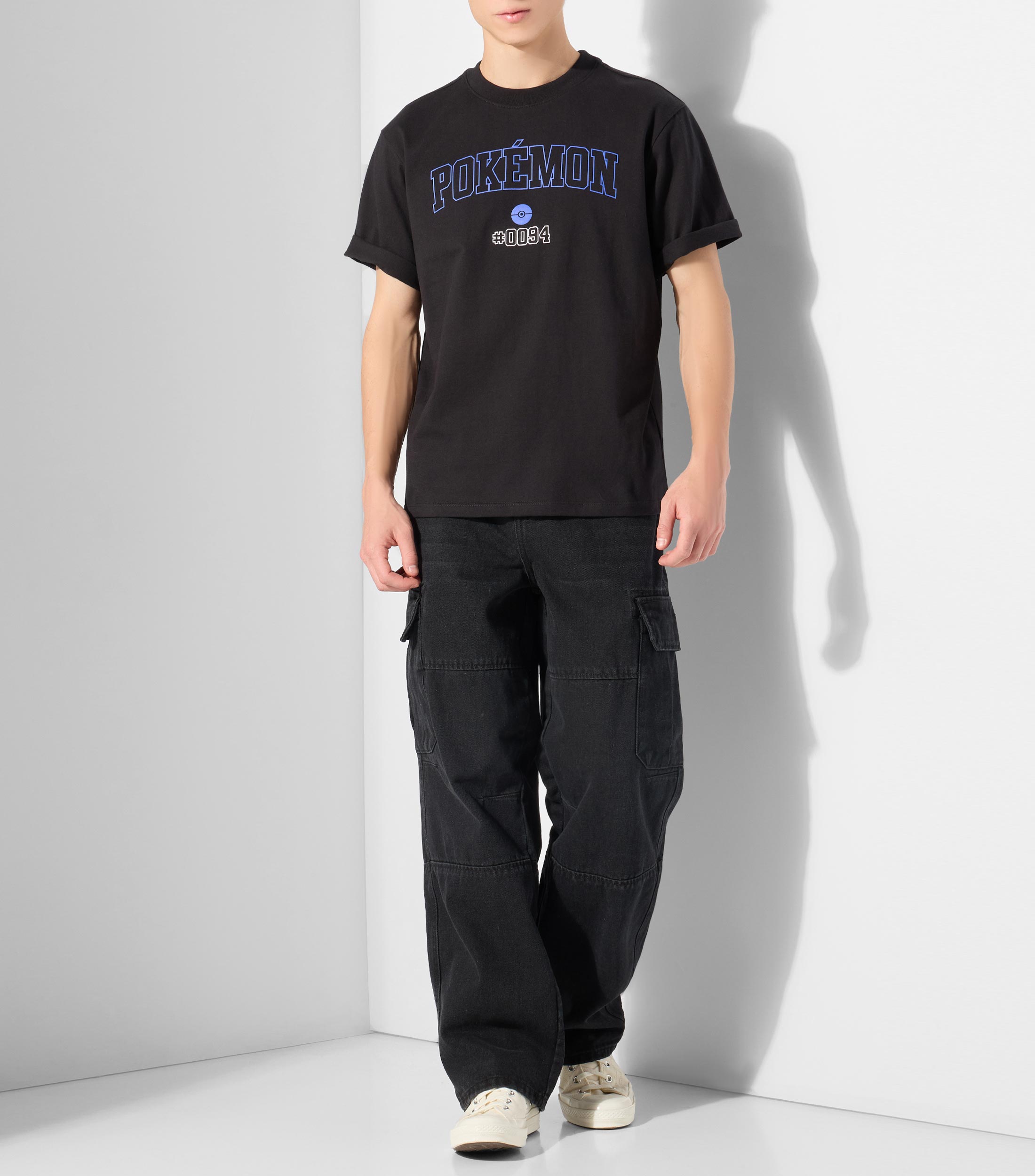 Playera de cuello redondo con manga corta estampada Hombre