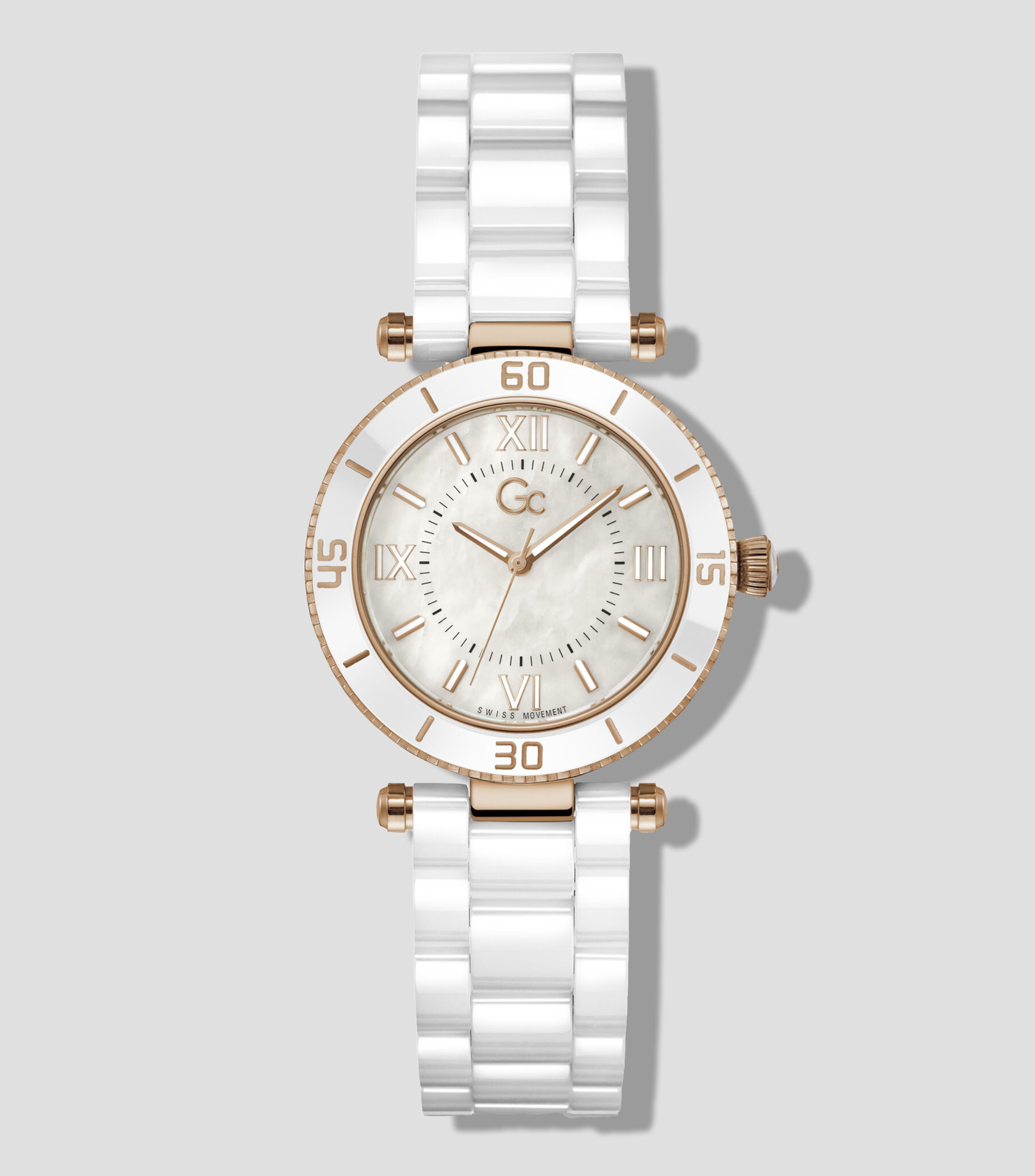 Reloj para Mujer casual Muse Ceramic blanco, dorado