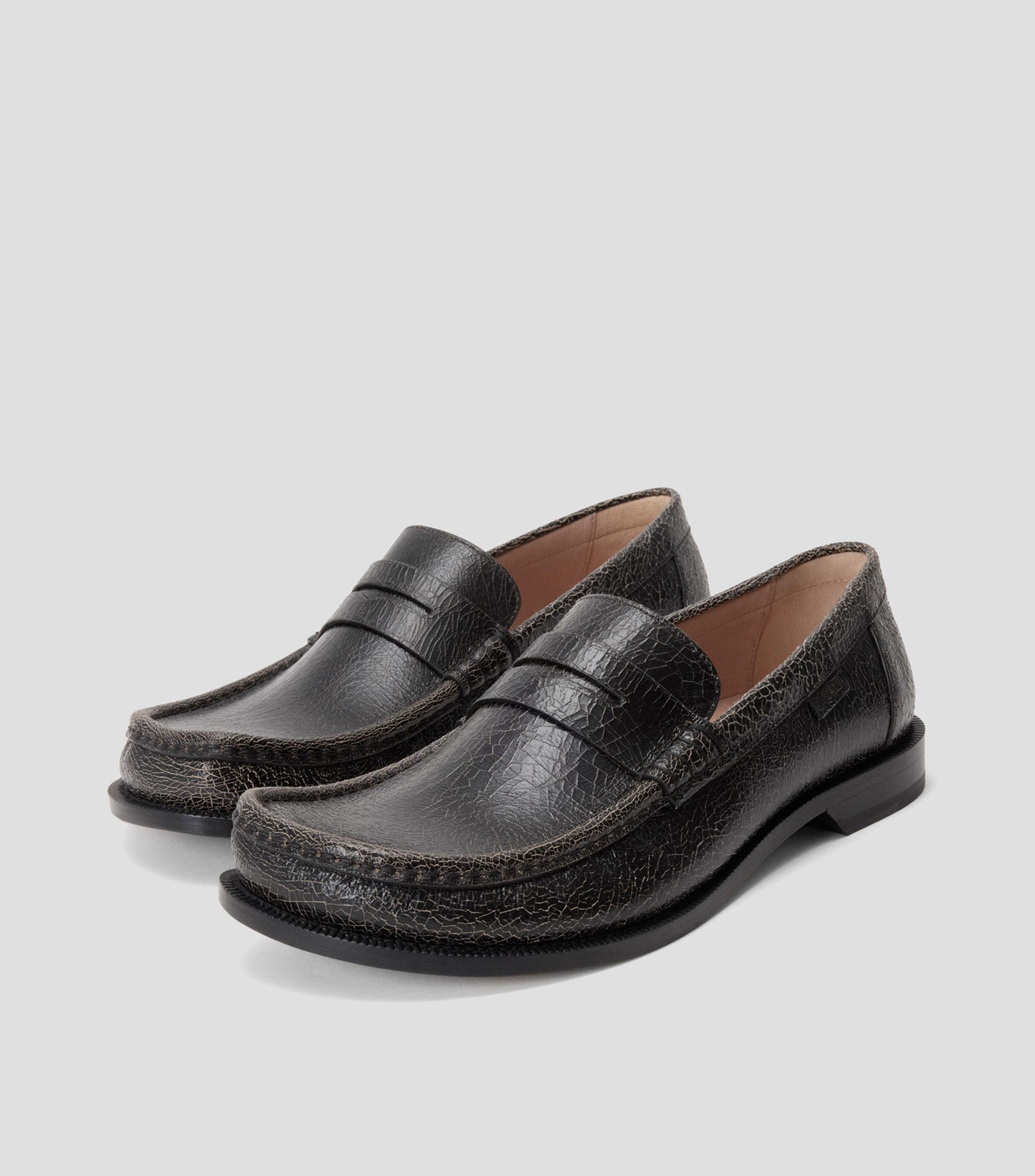 Mocasines Campo en piel con cinta Hombre