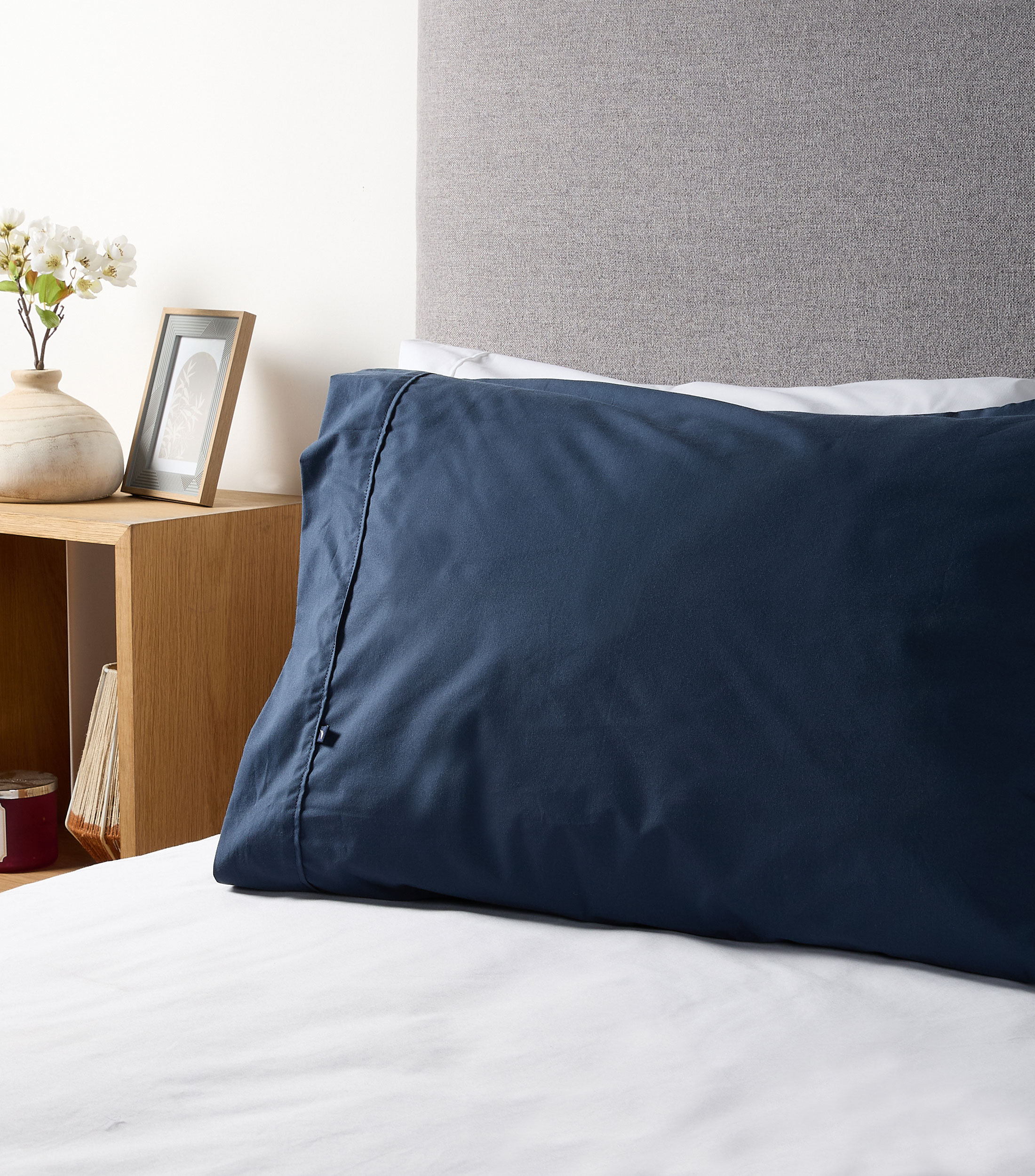 Juego de fundas para almohada Estándar en algodón Capta Ins Azul marino