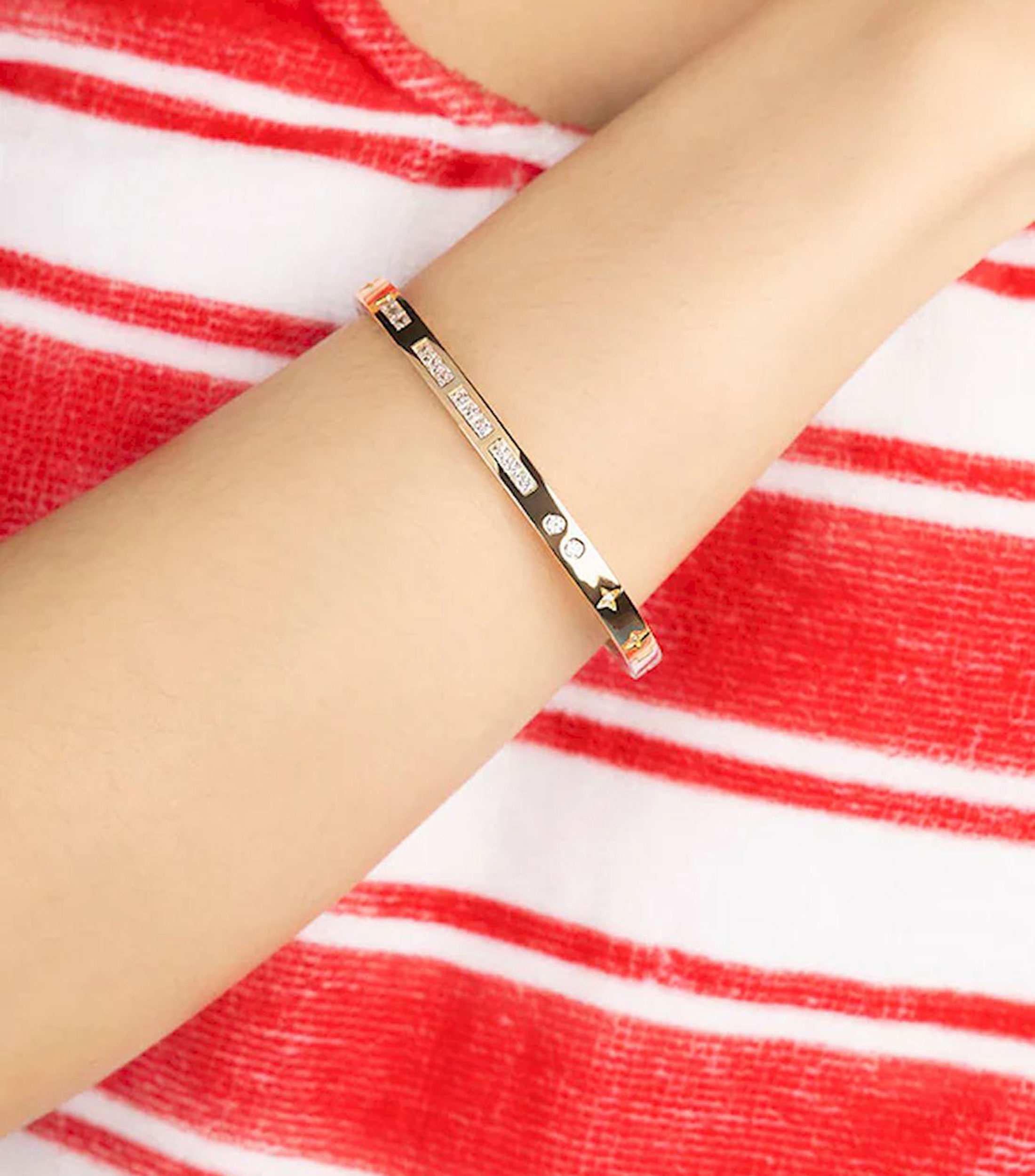 Brazalete Morse Toi Moi con circonitas Mujer