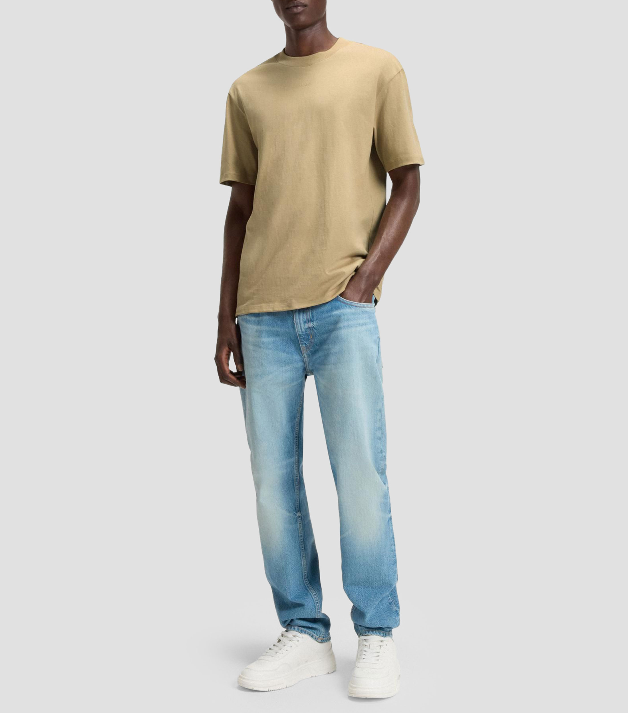 Playera relaxed fit en algodón con logo estampado Hombre