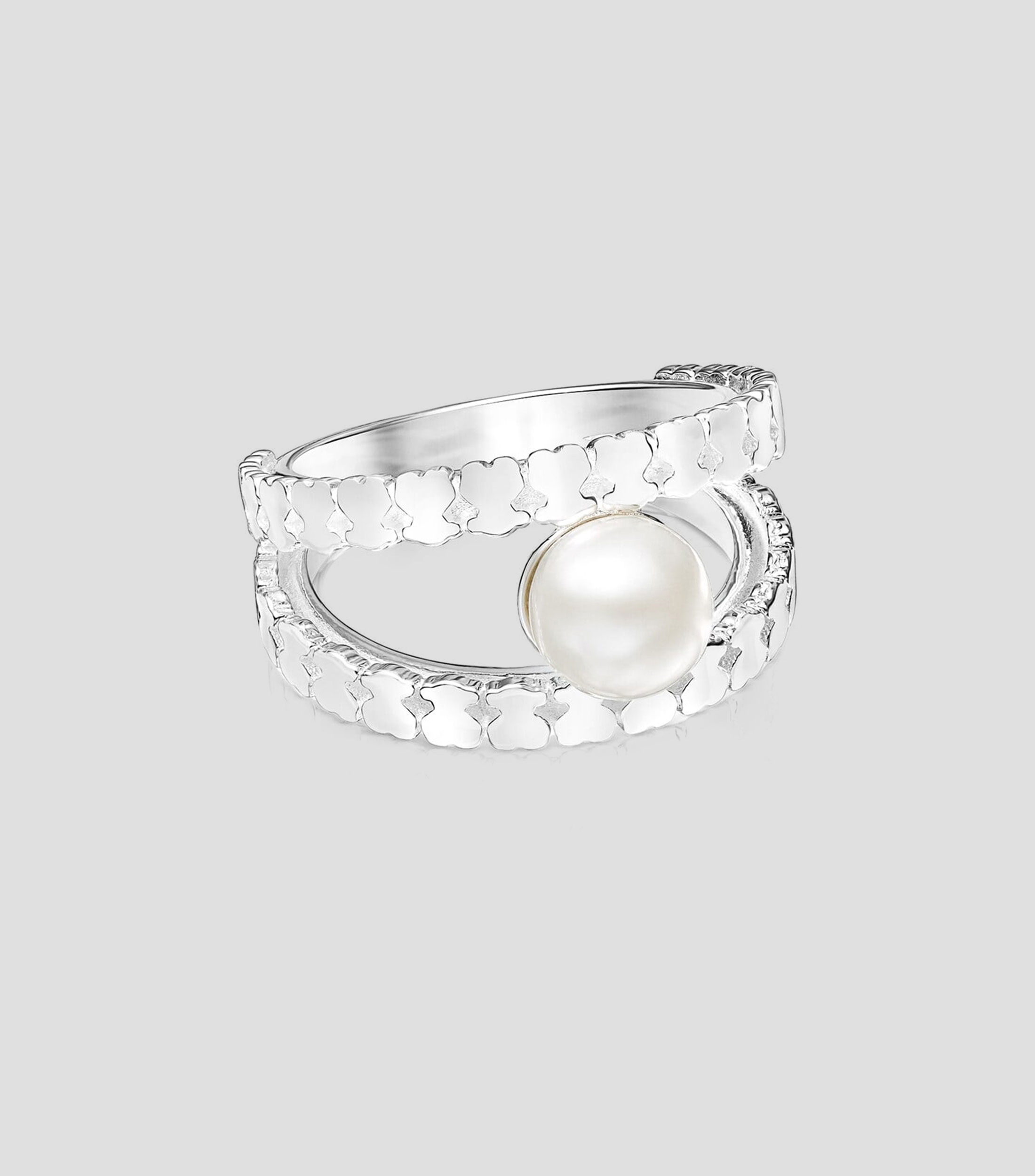 Anillo en plata .925 Straight con perla Mujer Talla: 6