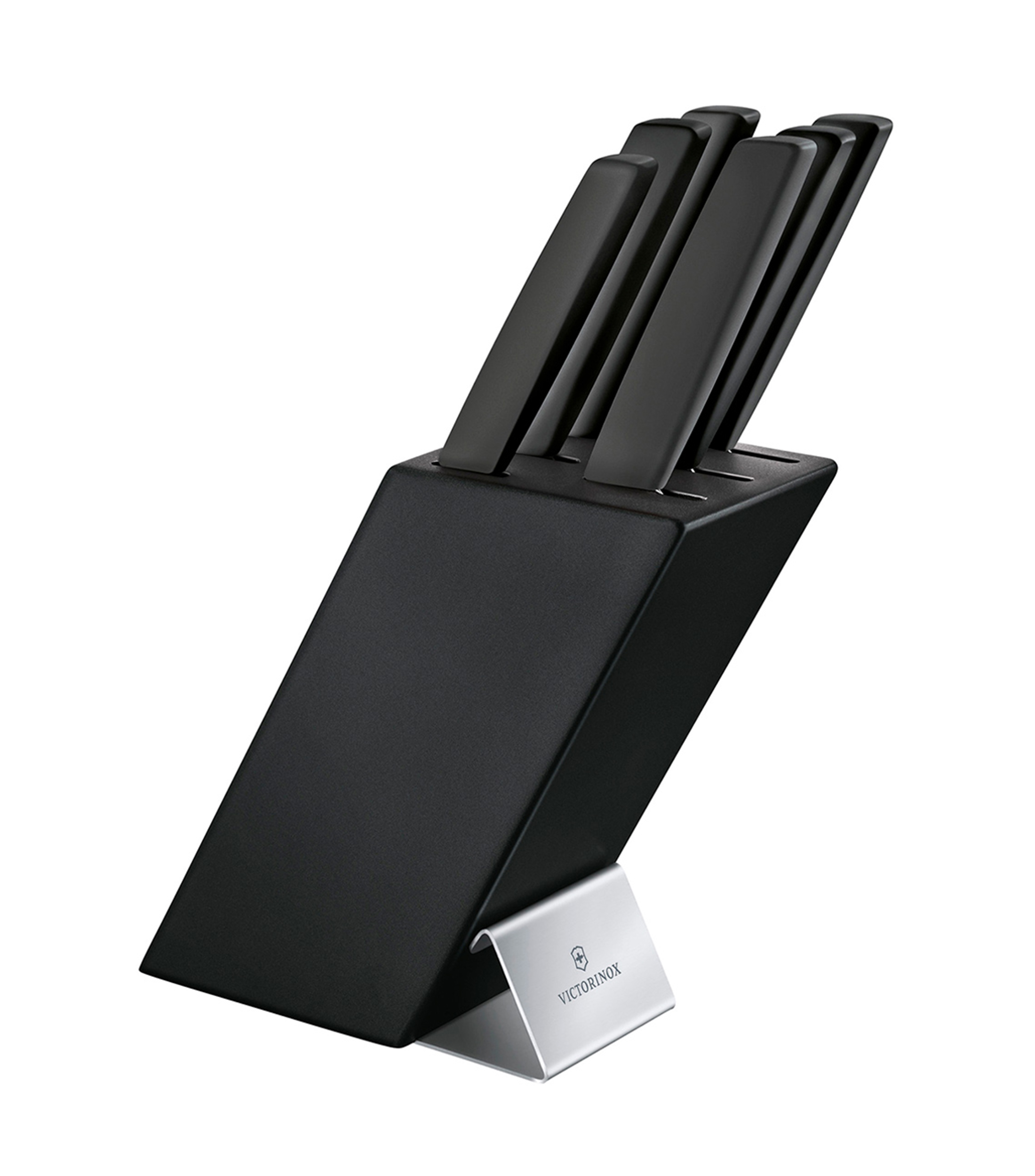 Soporte para cuhillos + 6 piezas en acero inoxidable