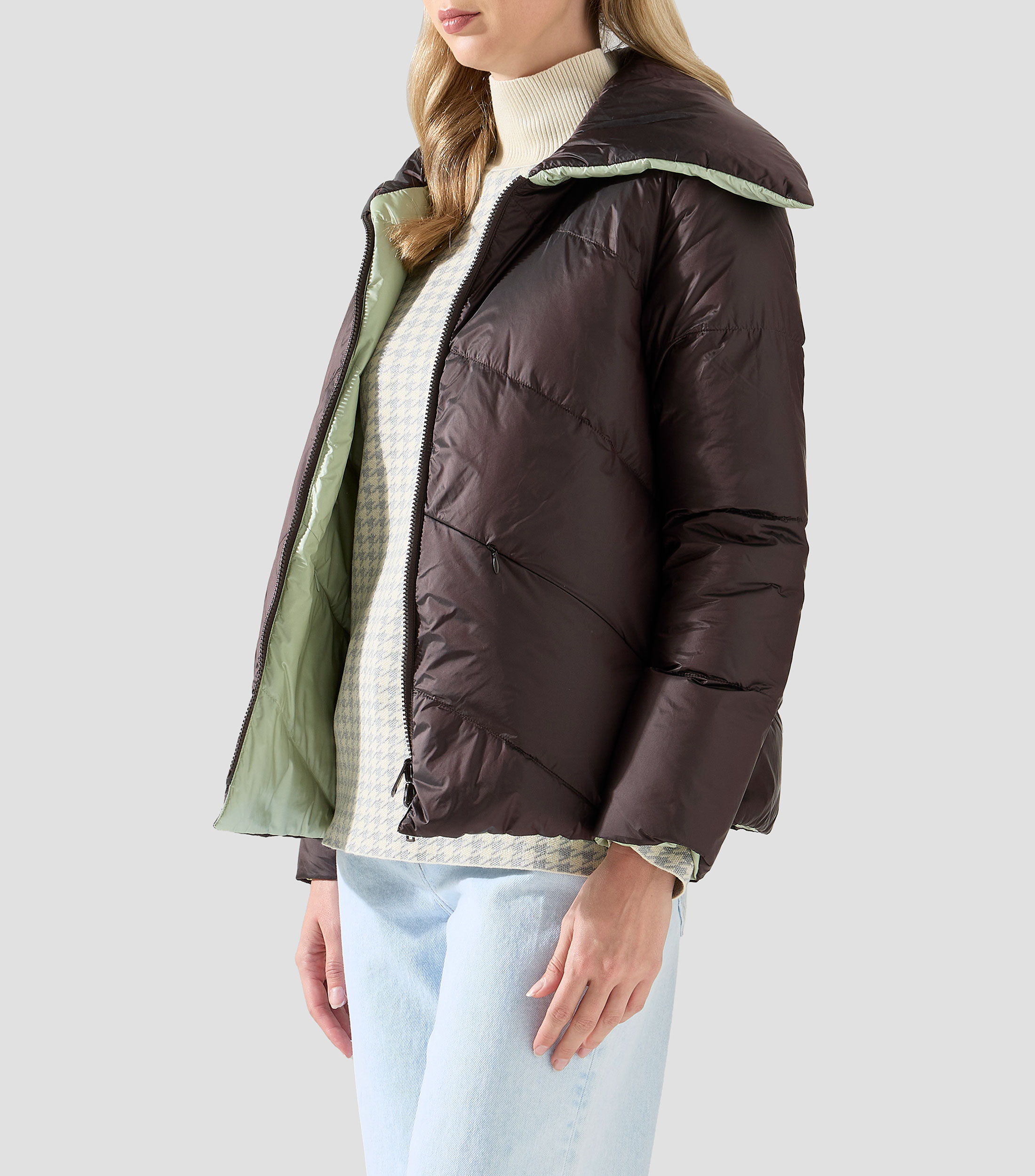 Chamarra Puffer Acolchada Reversible Mujer