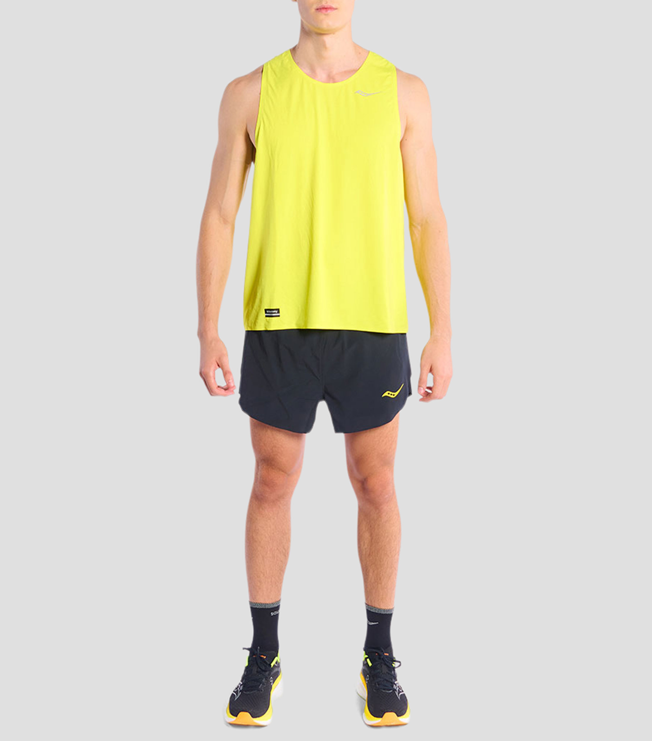 Playera para correr Endorphin cuello redondo sin mangas con microdiseños Hombre