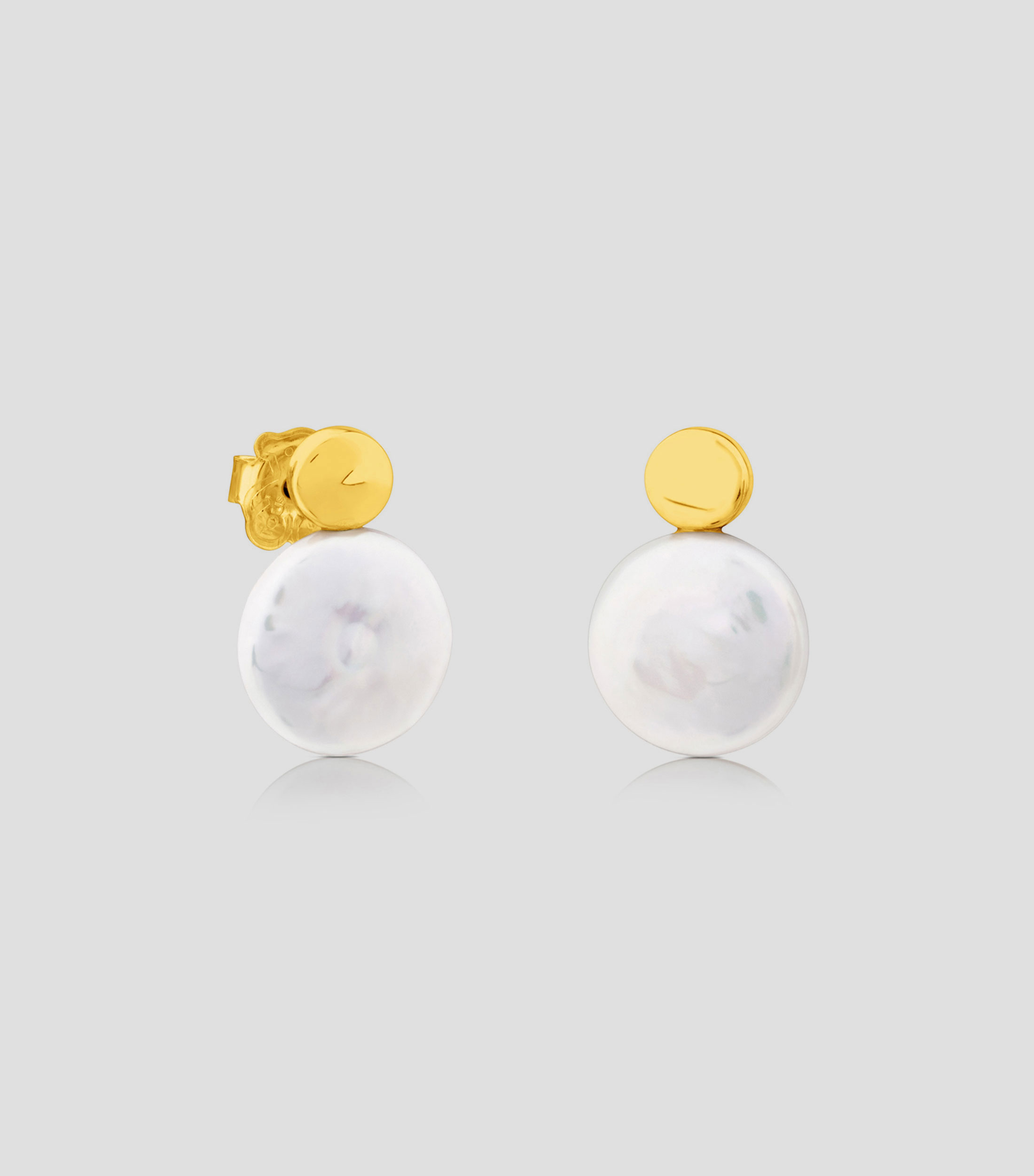 Aretes en oro amarillo de 18 Kilates con perlas Alecia Mujer