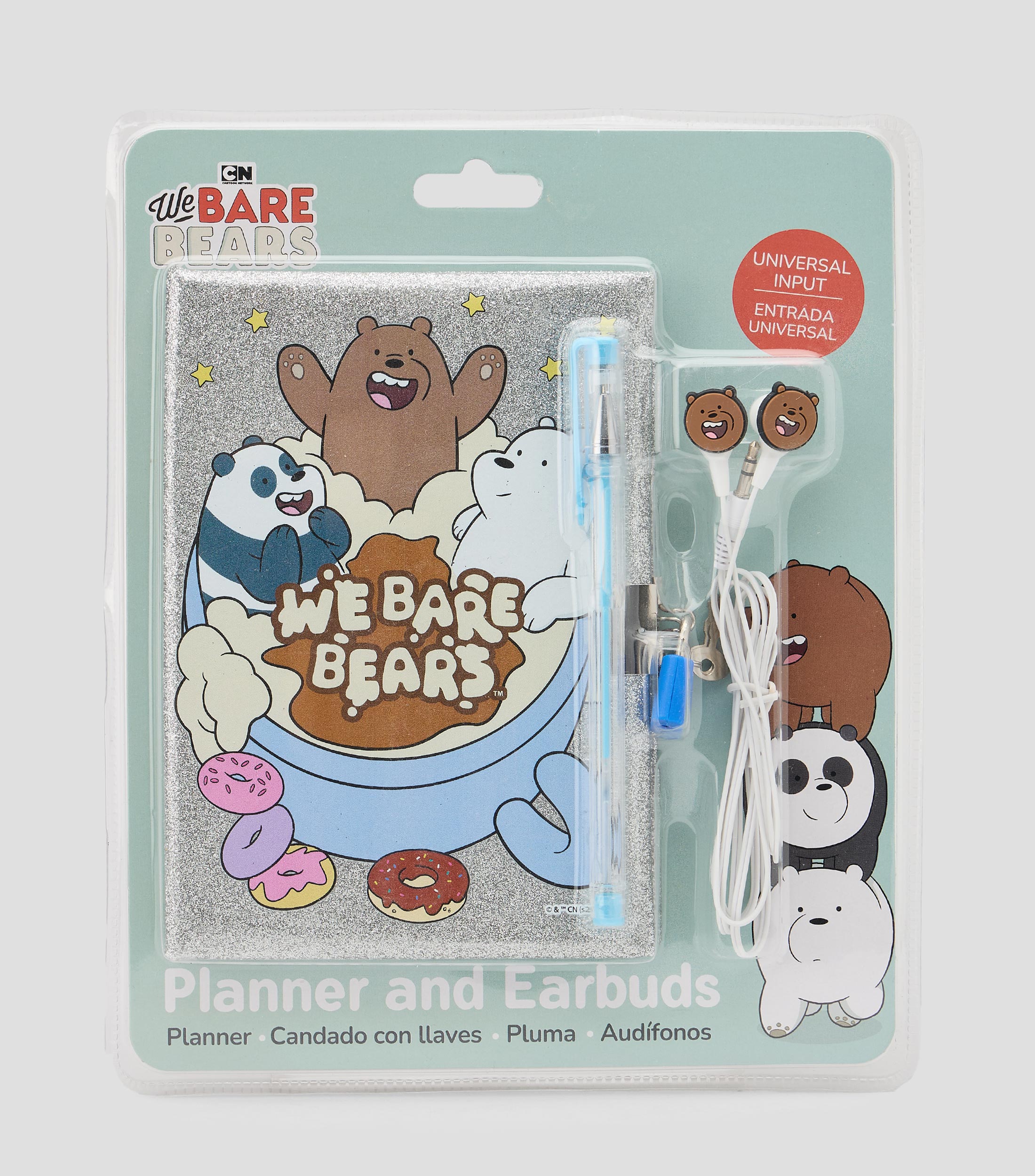 Diario con accesorios y audífonos We Bare Bears