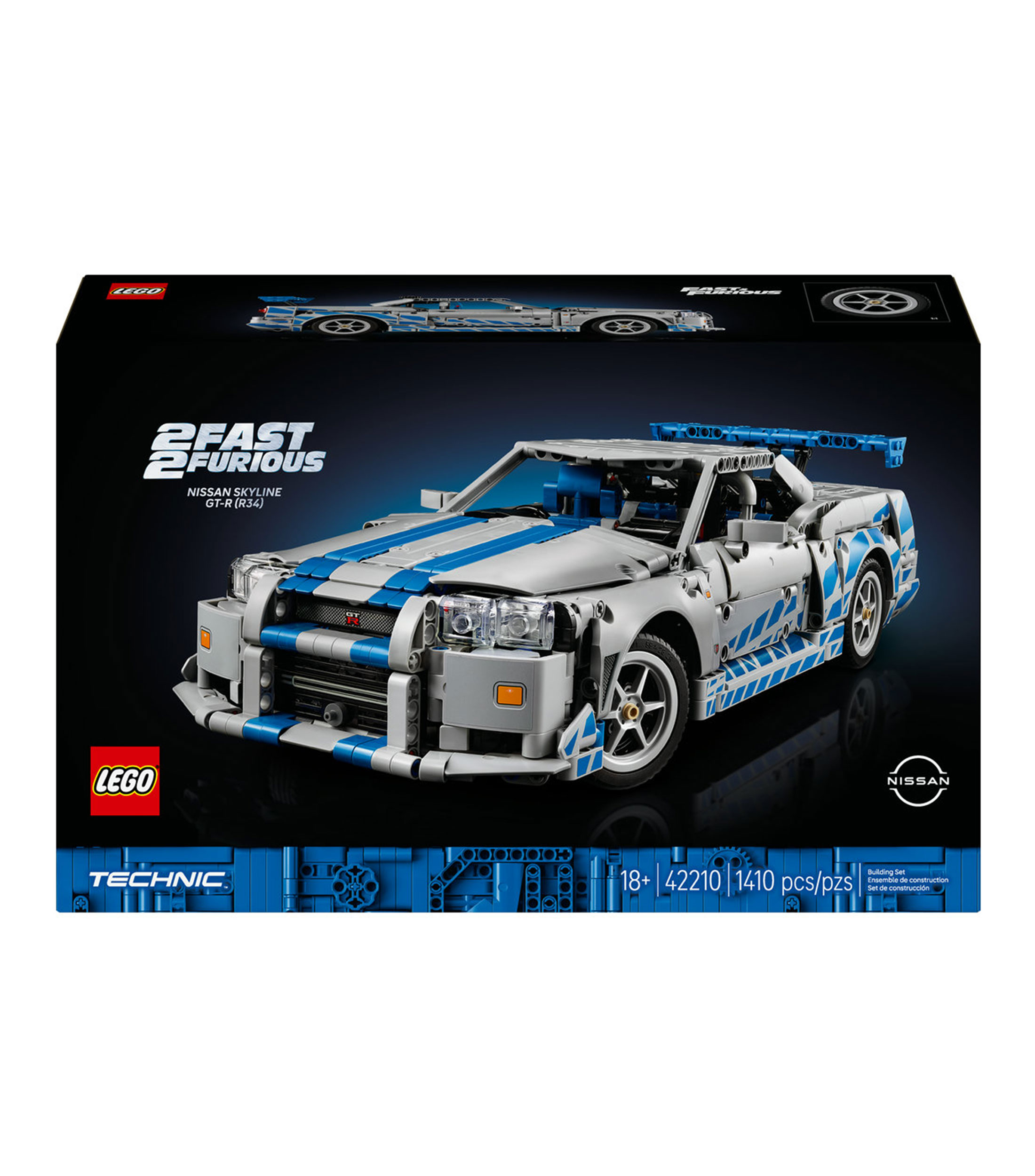 Lego Technic Auto Nissan Skyline GTR R34 de Más Rápido, Más Furioso 42210