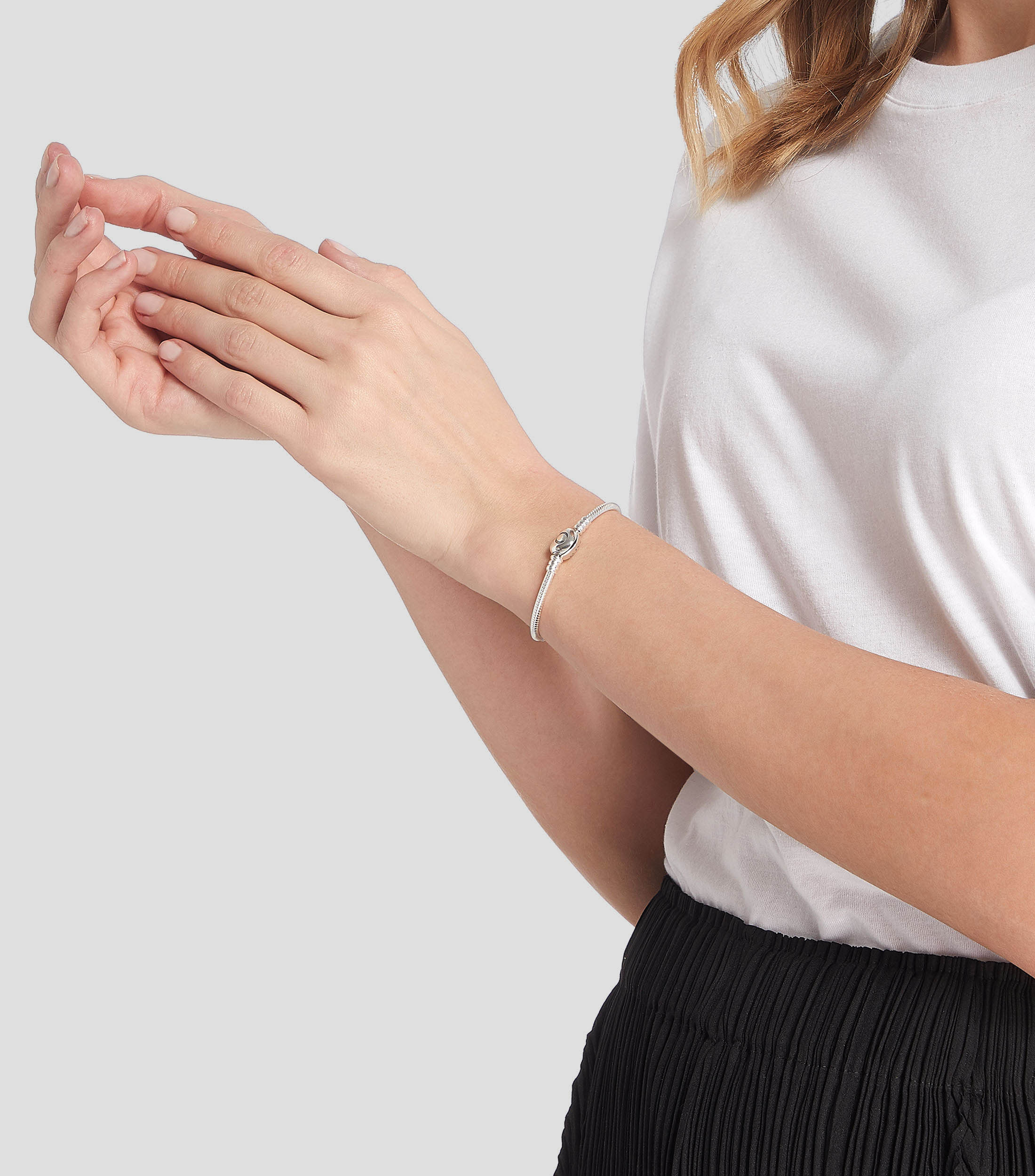 Brazalete en Plata .925 Corazón Mujer Talla 19 cm