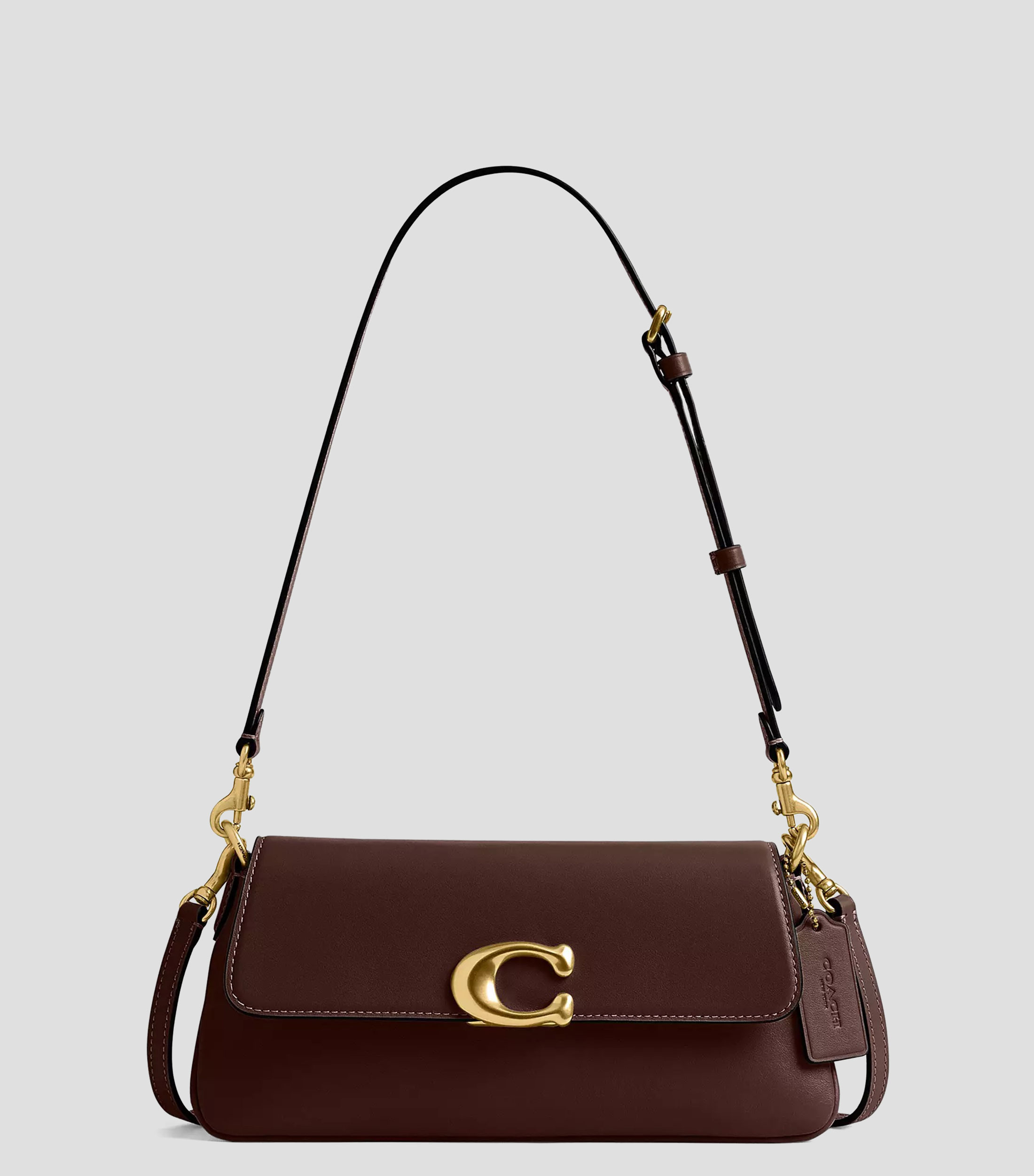 Bolsa shoulder Jet en piel café obscuro Mujer