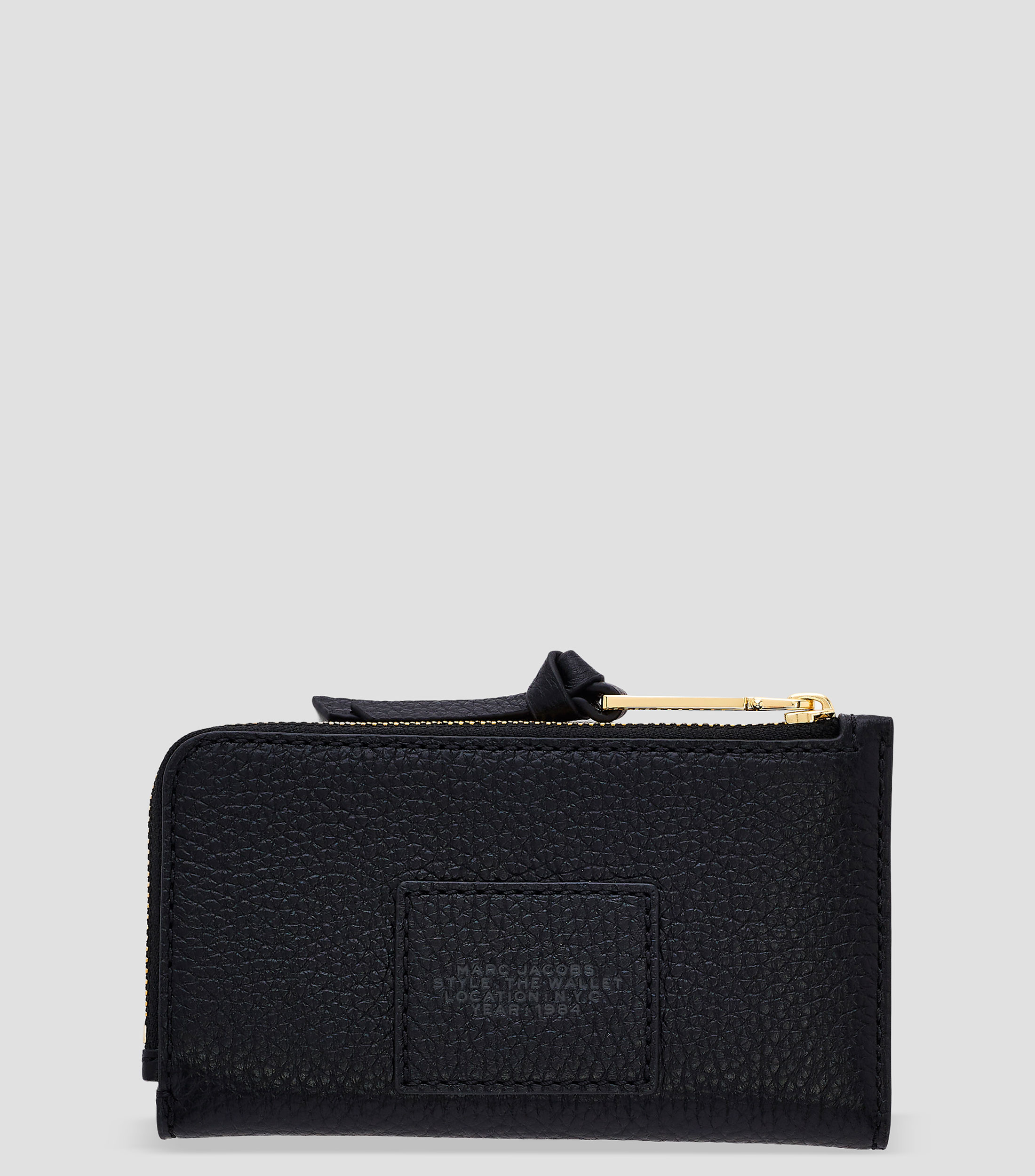 Cartera negra en piel Slim Wallet lisa Mujer