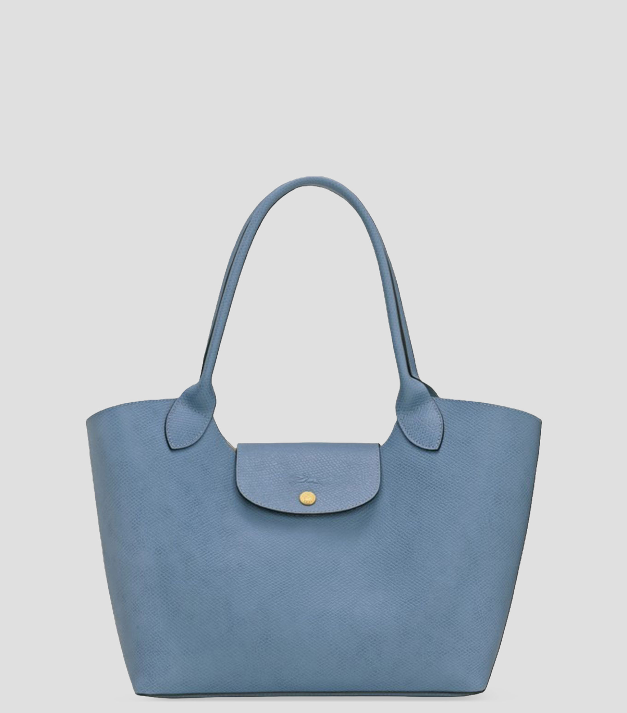 Bolsa tote en cuero de vaqueta lisa Mujer