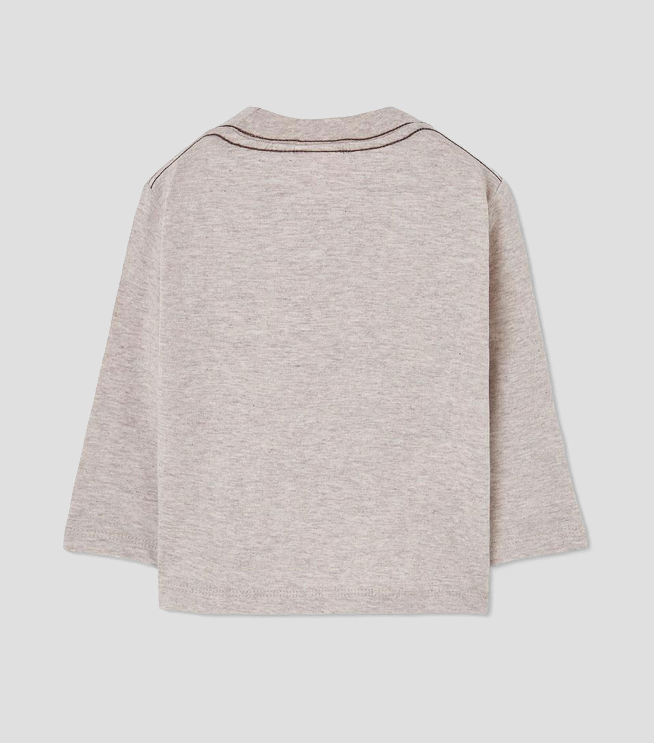 Playera de cuello redondo con manga larga estampada Bebé