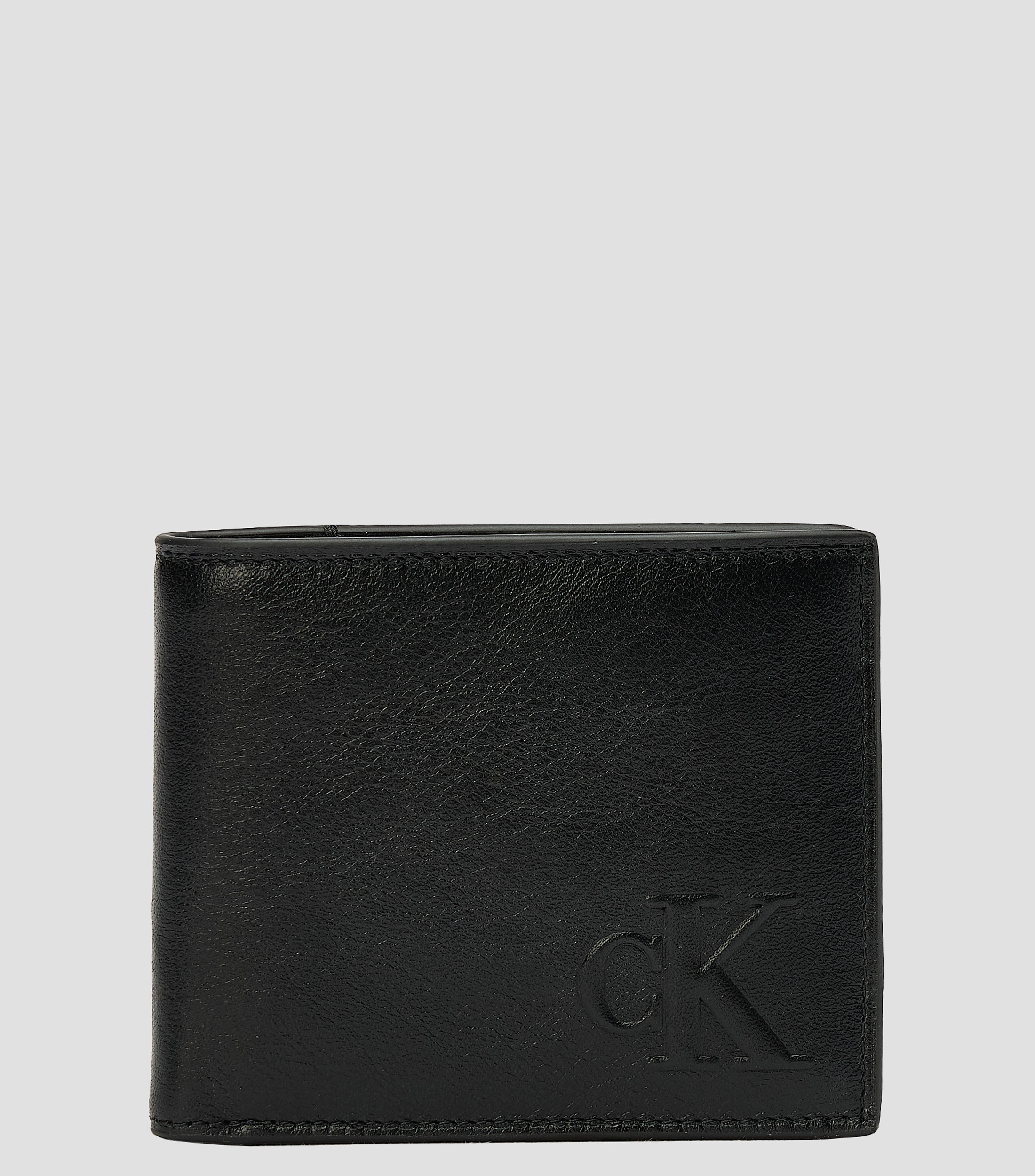 Cartera bifold negra en piel Hombre