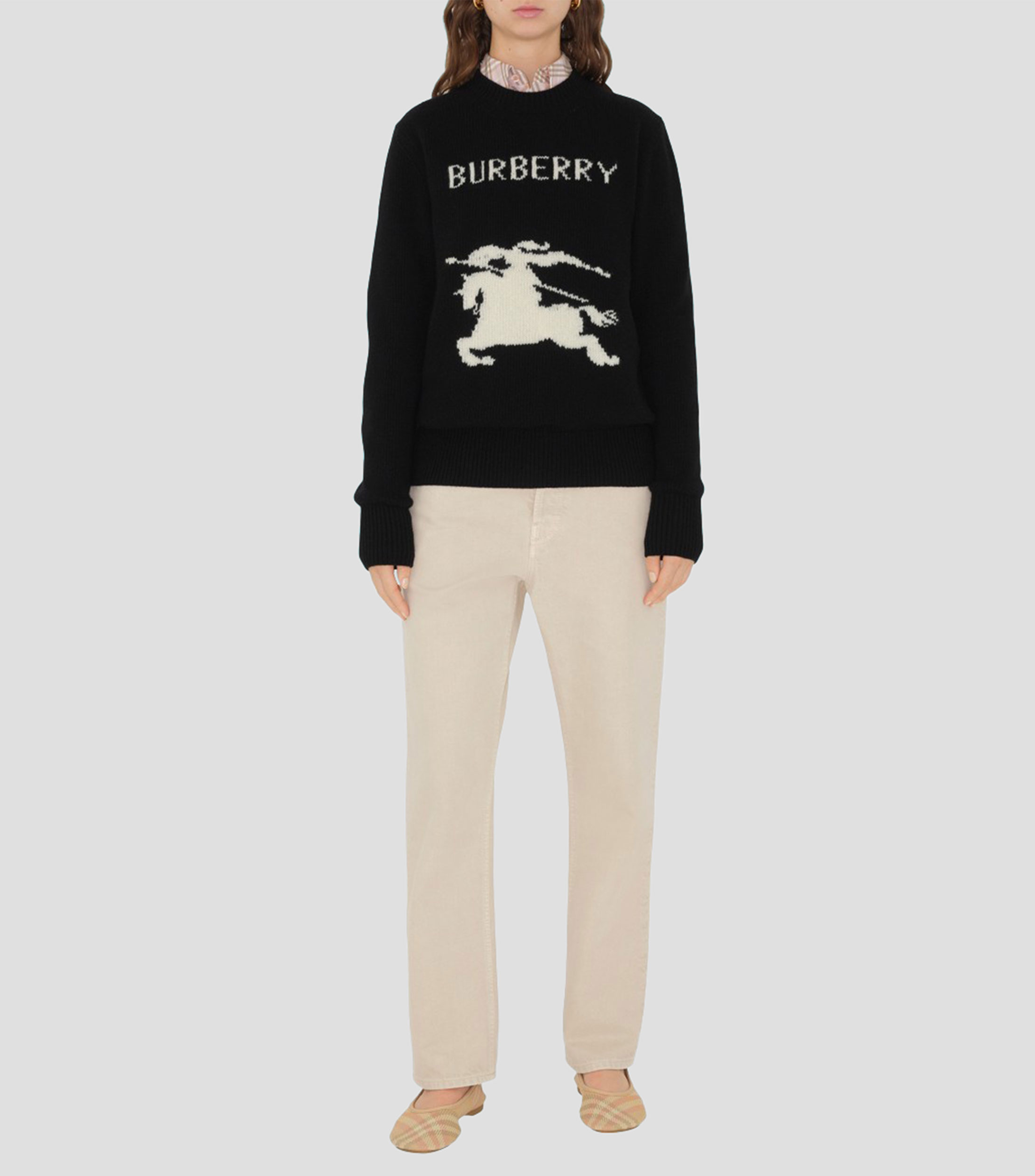 Sueter cuello redondo con logo Mujer