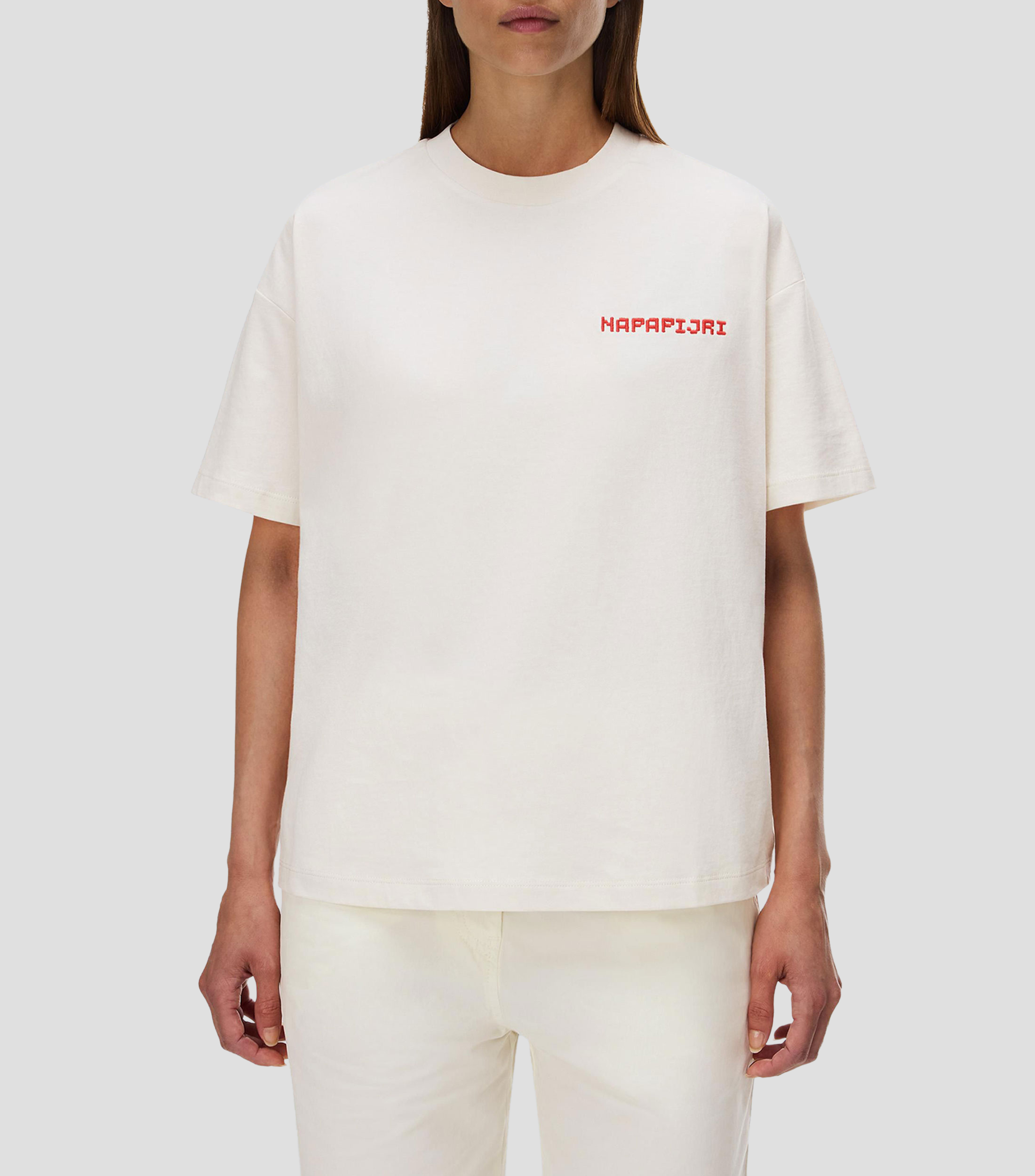 Playera cuello redondo manga corta Aral lisa Mujer