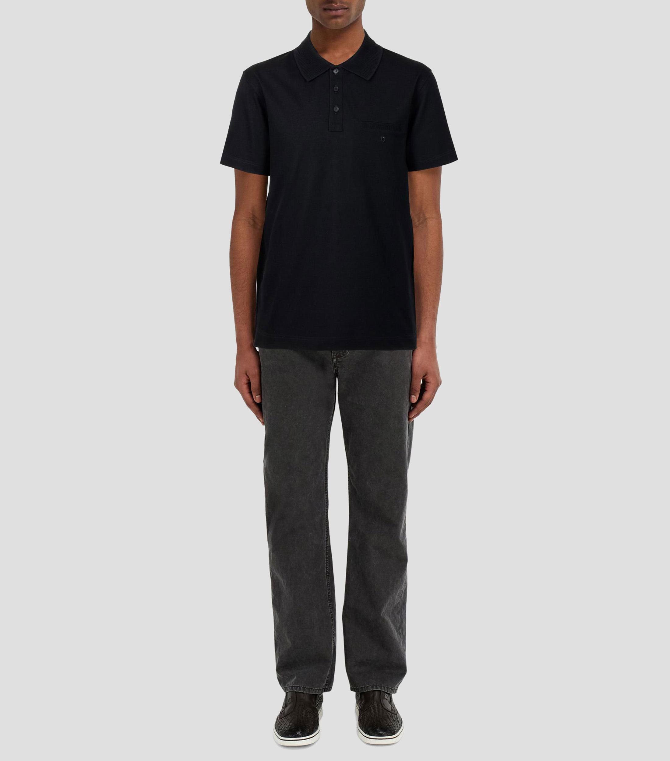 Polo manga corta sólida Hombre