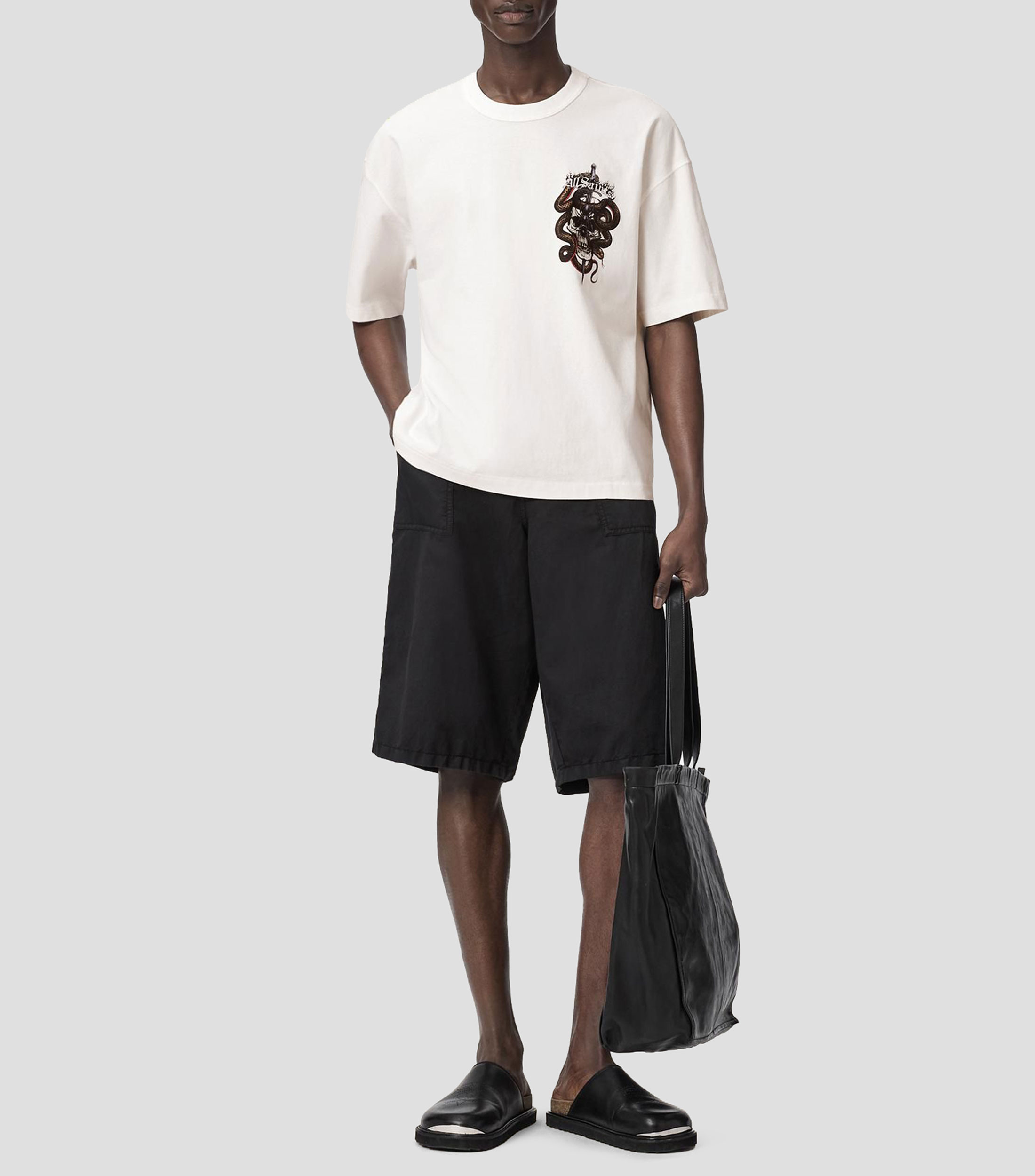 Playera cuello redondo manga corta estampada Hombre
