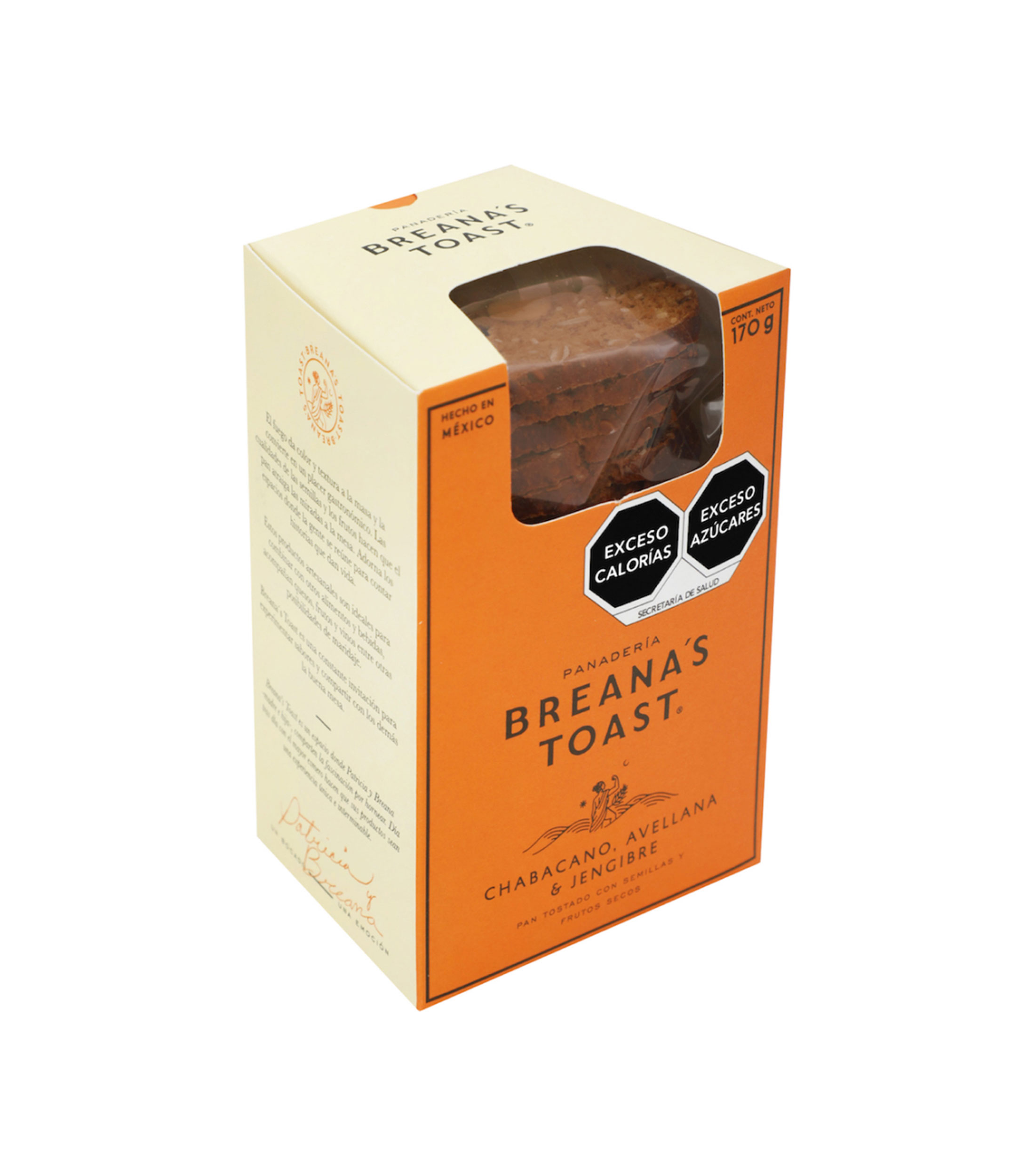Pan tostado con semillas y frutos secos quotchabacano avellana y jengibrequot, 170 g