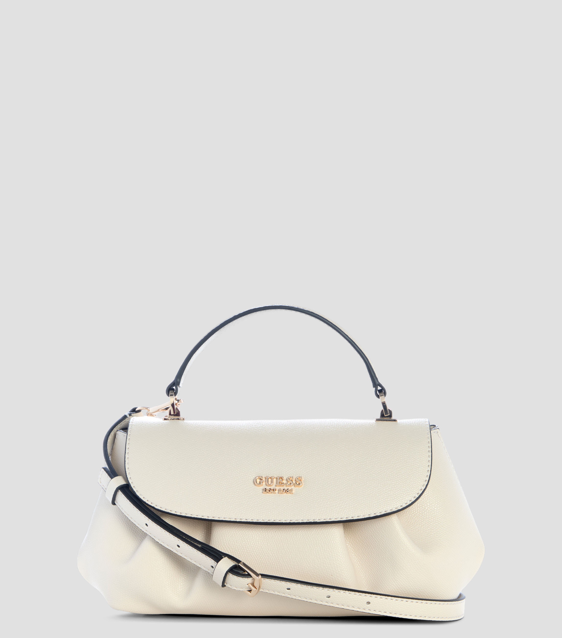 Bolsa crossbody lisa con detalle texturizado Mujer