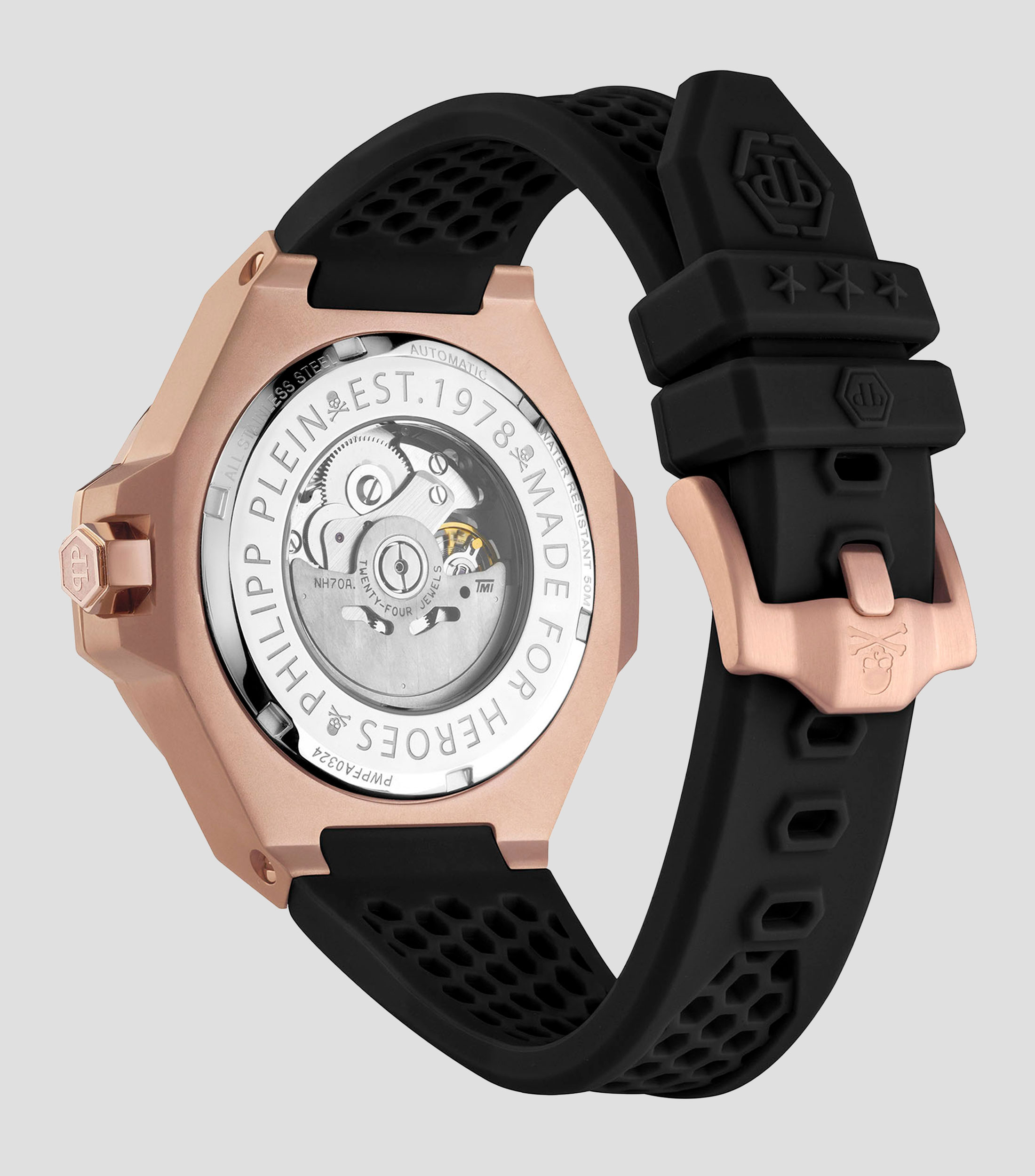Reloj para Hombre Plein Skeleton Royal Casual, Rosa