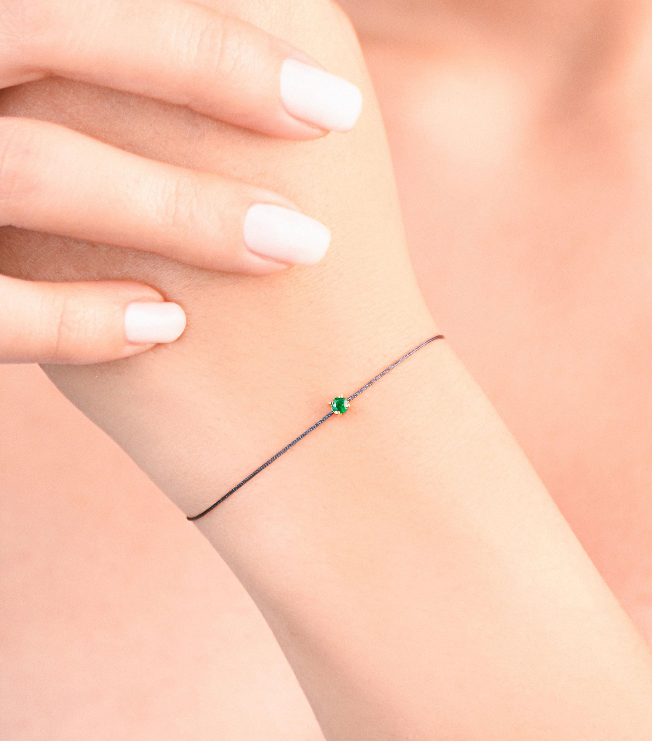 Pulsera con esmeralda Mujer