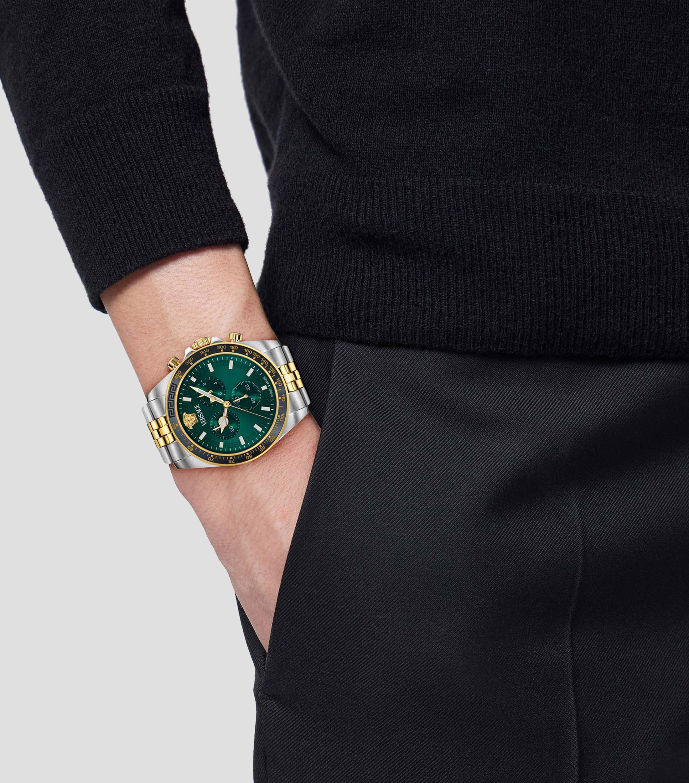 Reloj para Hombre Greca Chrono Casual, Plateado, Dorado
