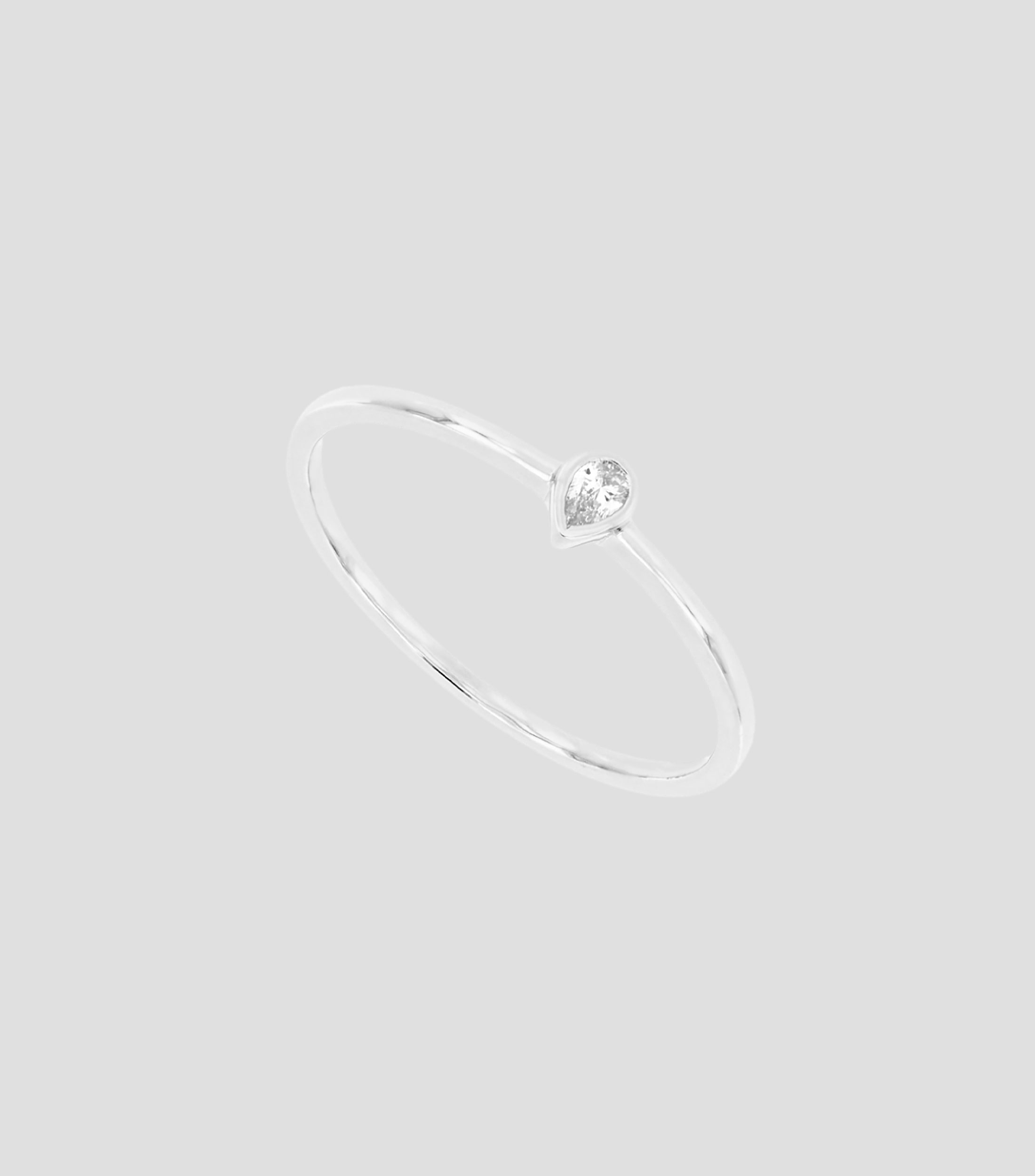 Anillo en oro blanco de 18 kilates con diamante Coquette Mujer