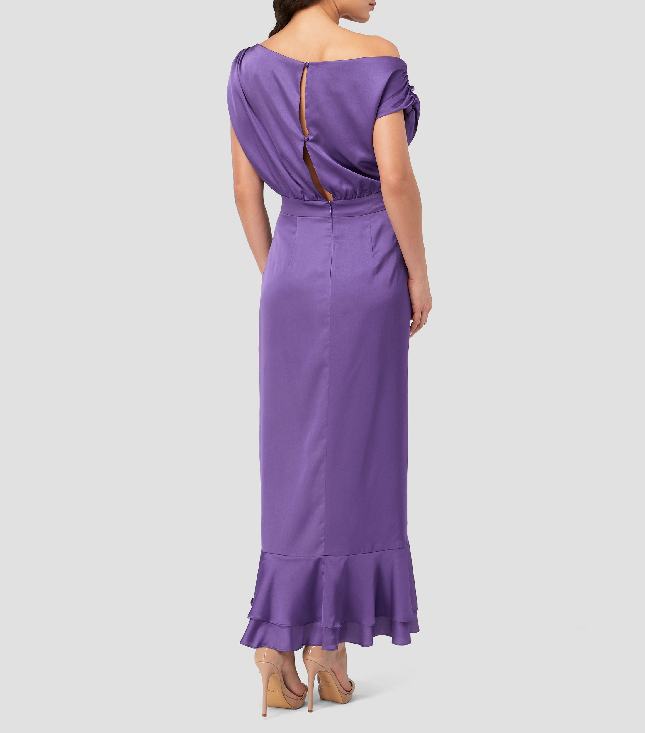 Vestido de fiesta largo liso Mujer