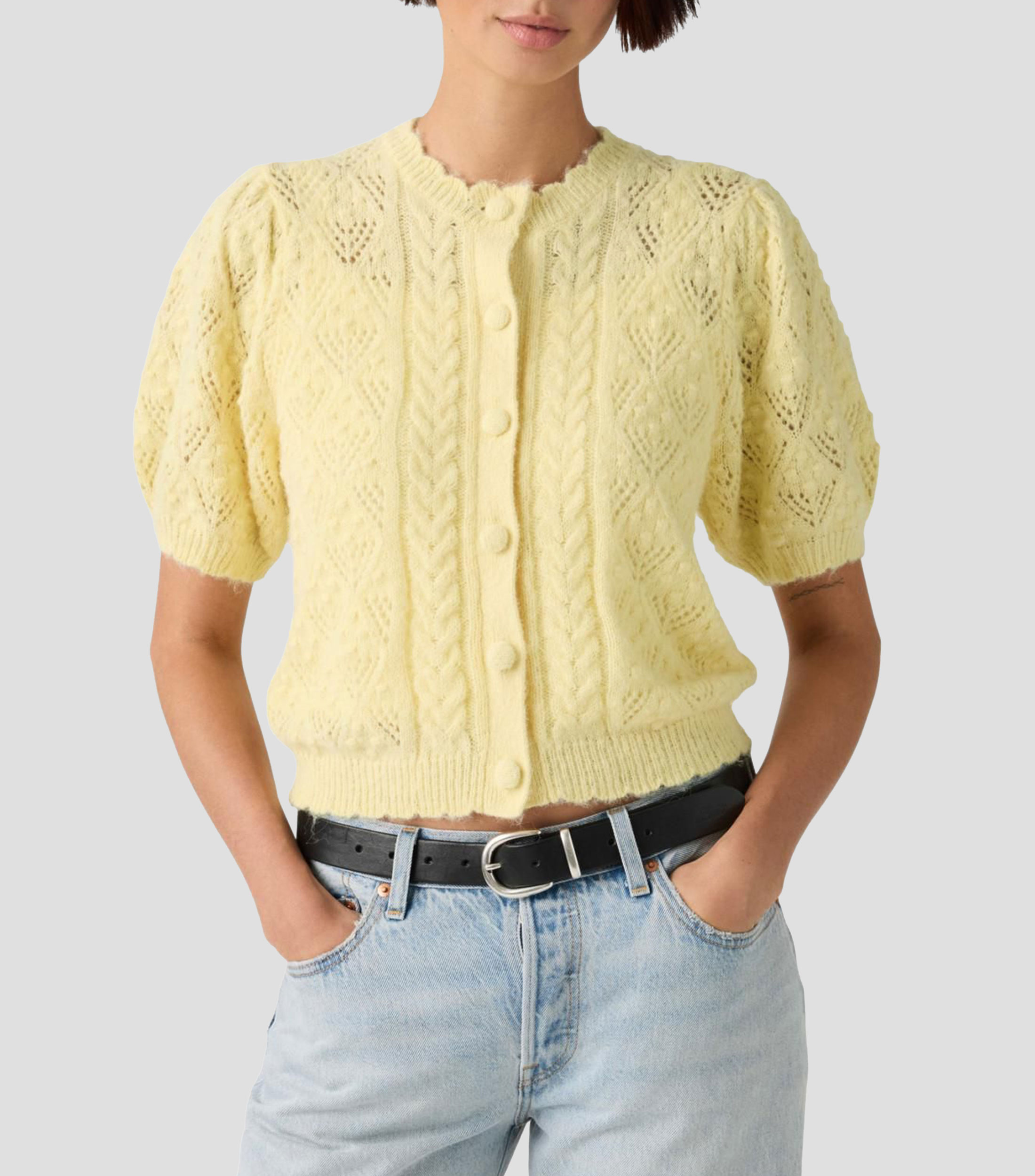 Suéter cuello redondo liso Mujer