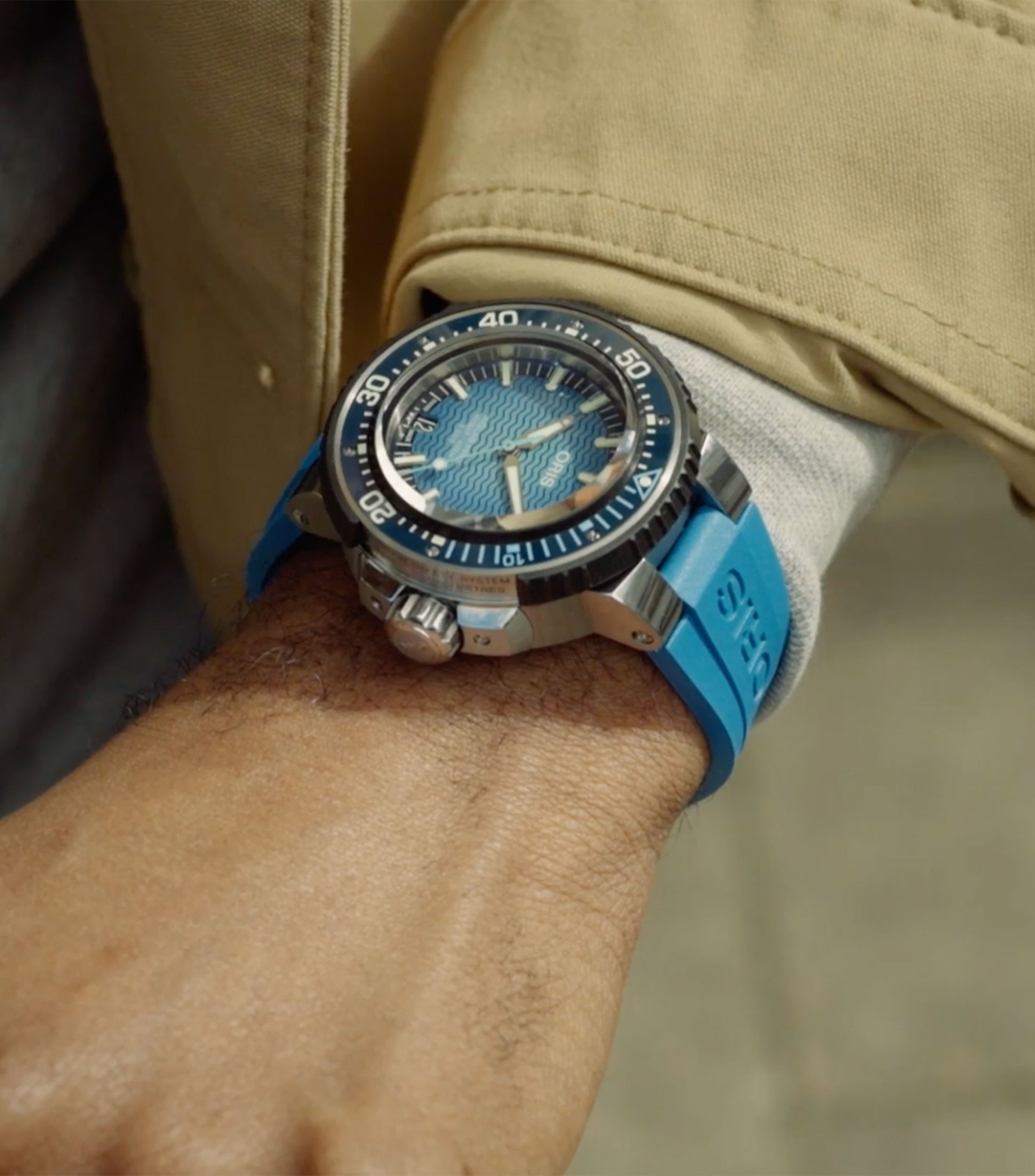 Reloj para Hombre Aquis Deportivo Azul, Plateado