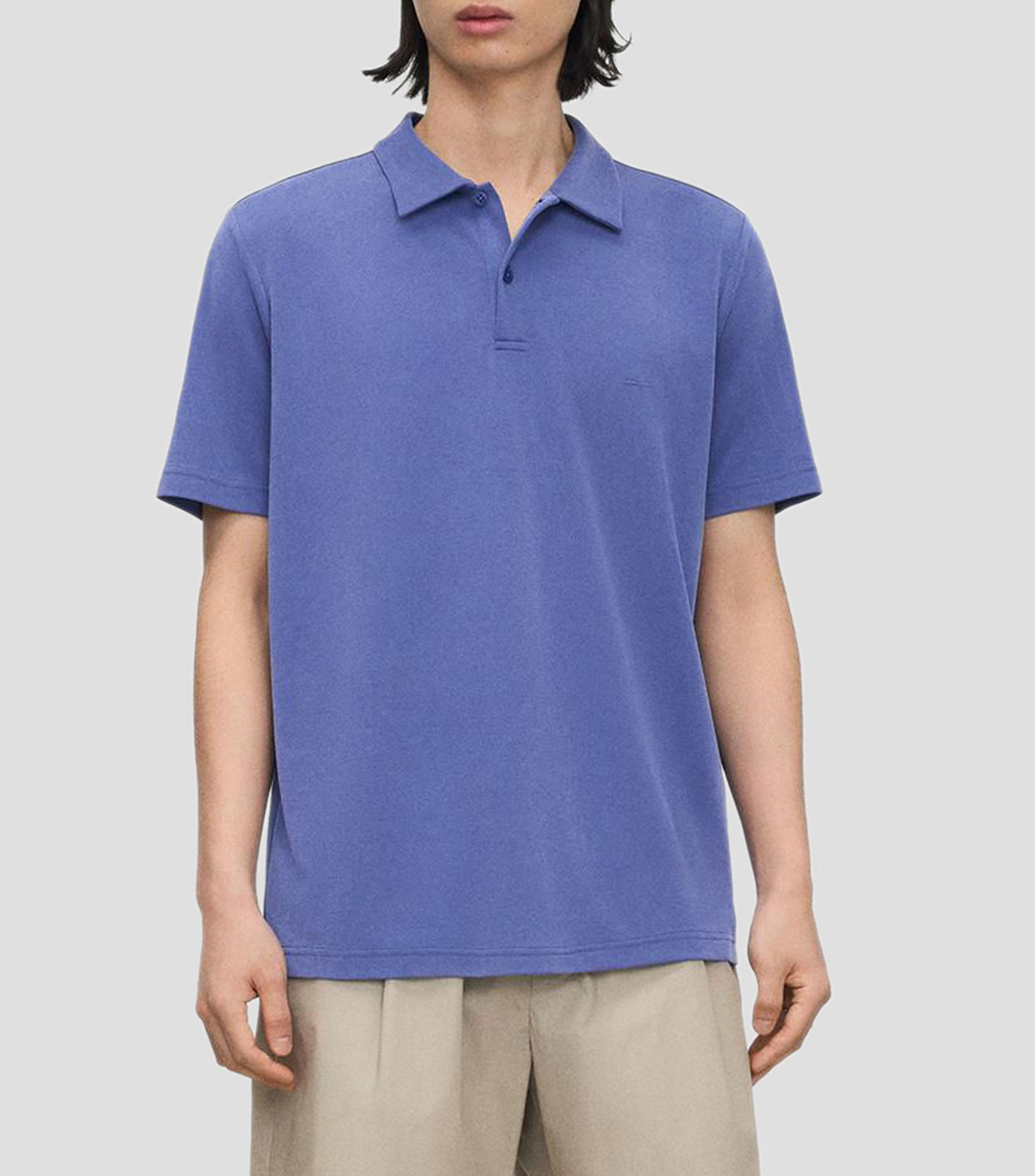 Playera tipo polo con manga corta lisa Hombre