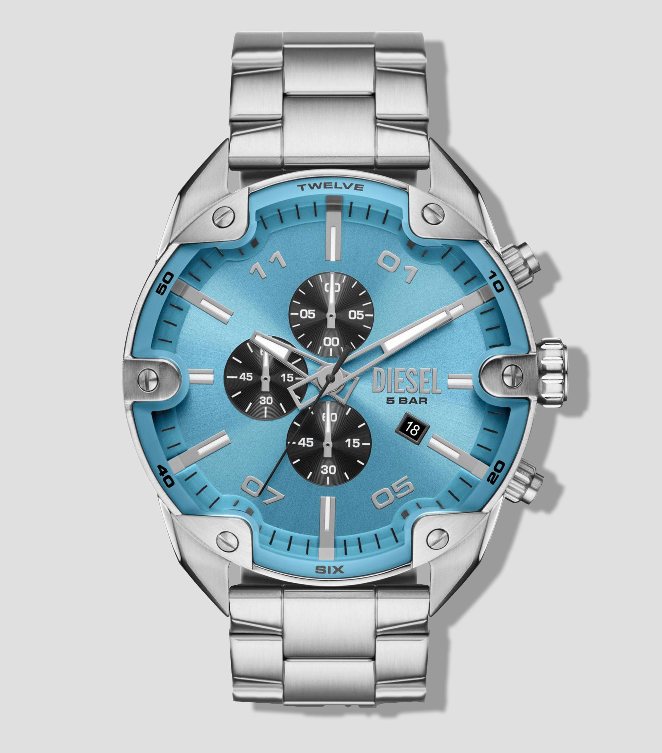 Reloj para Hombre casual Spiked plateado, azul