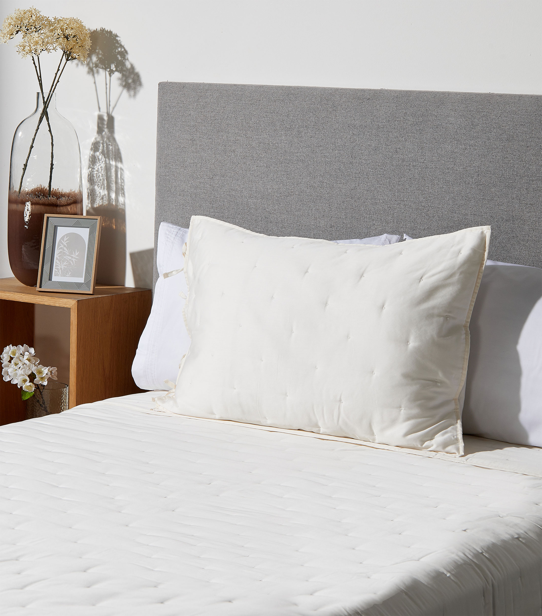 Funda para almohada estandar en algodon Grace blanco