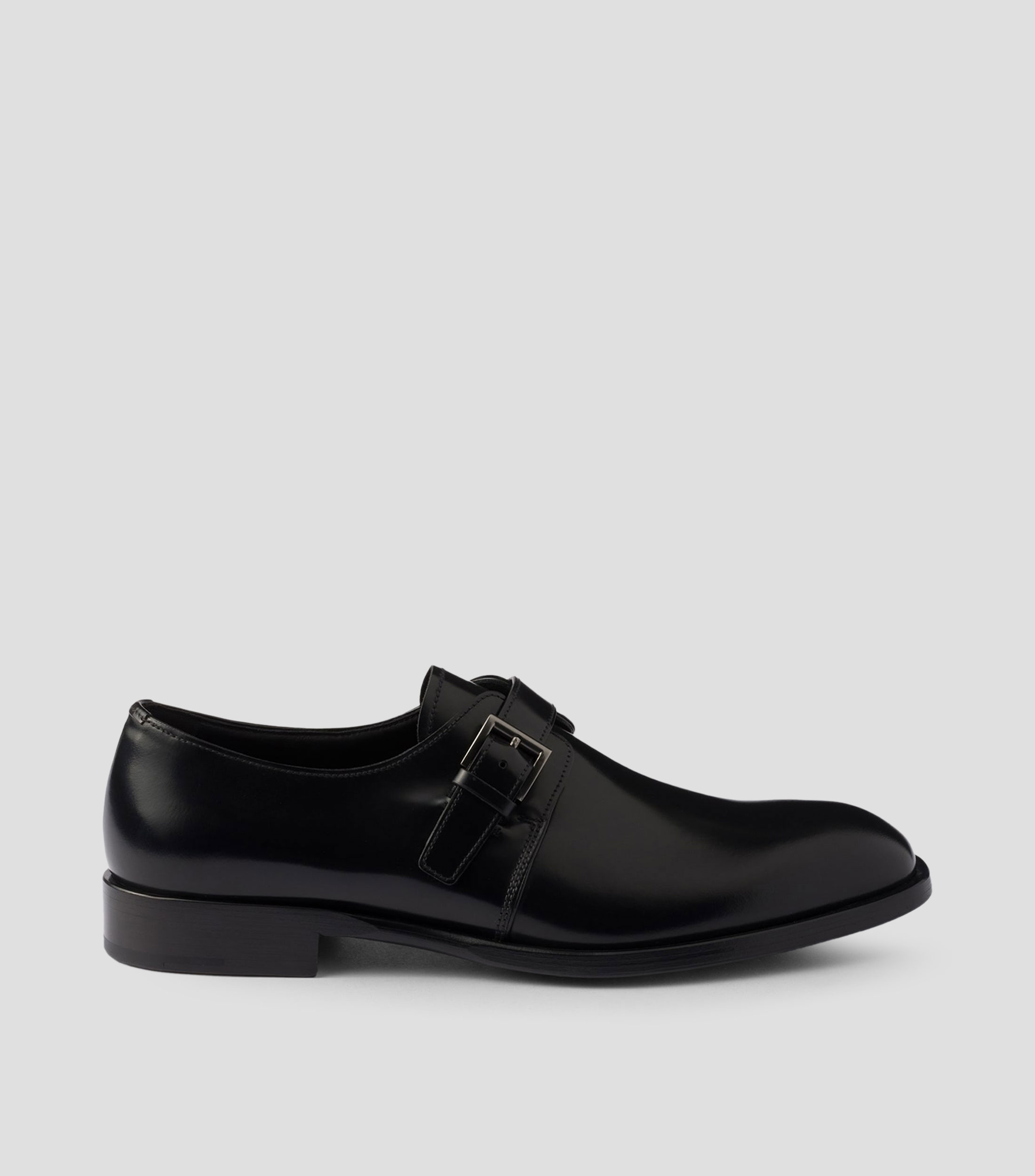 Zapatos Derby de piel cepillada con hebilla Hombre