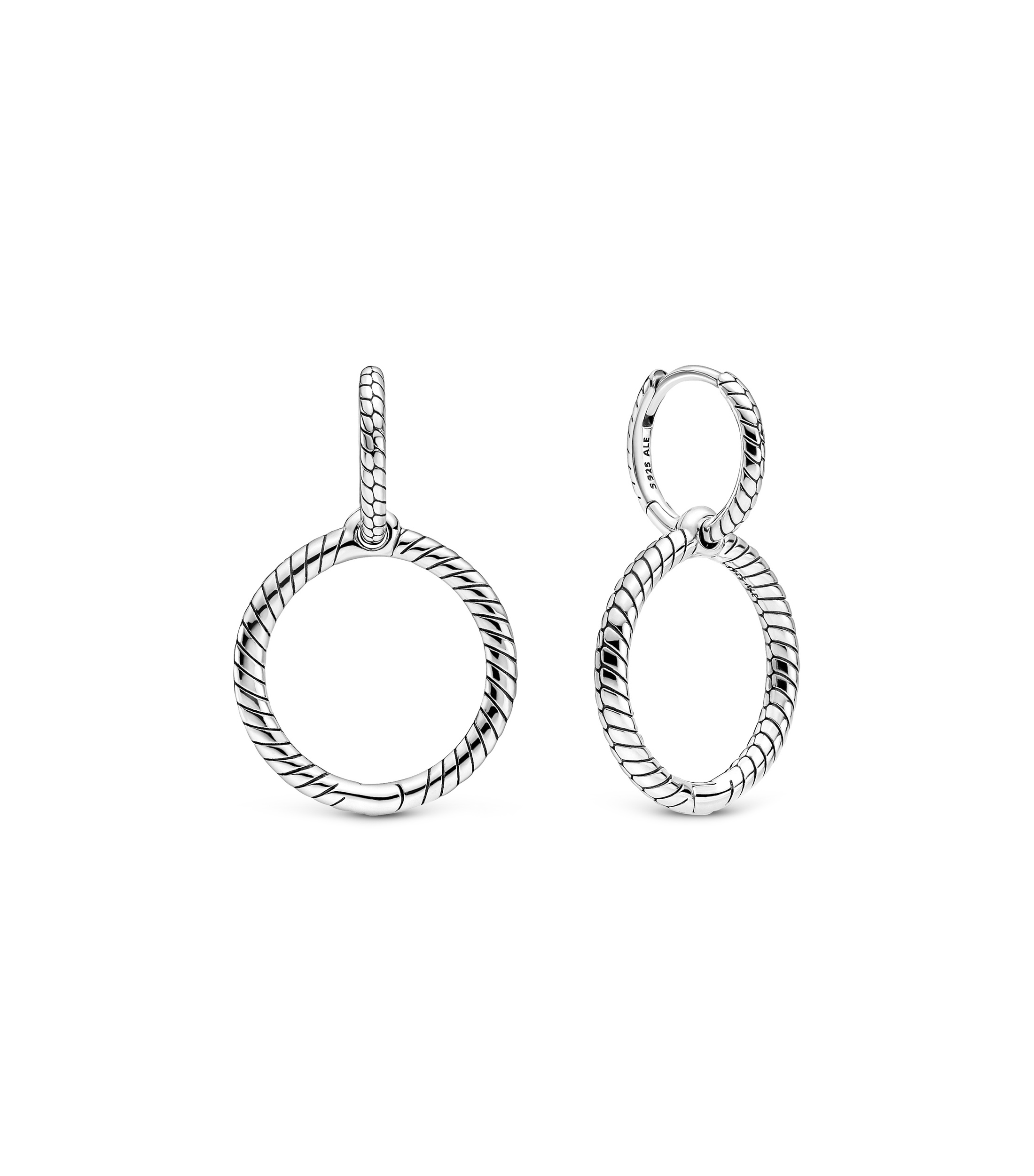 Pandora Aretes en plata de doble aro Mujer El Palacio de Hierro