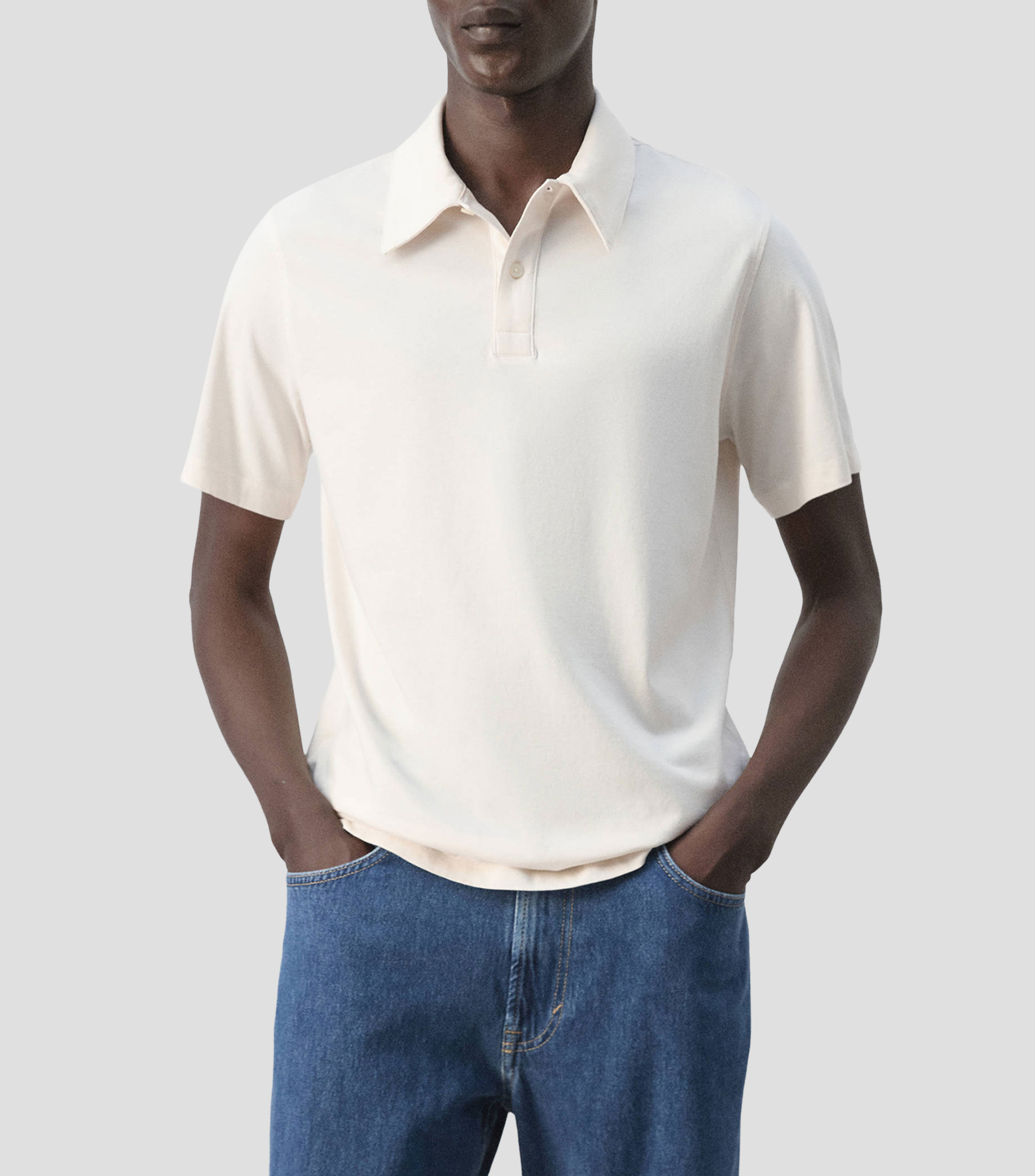 Playera tipo polo manga corta lisa Hombre