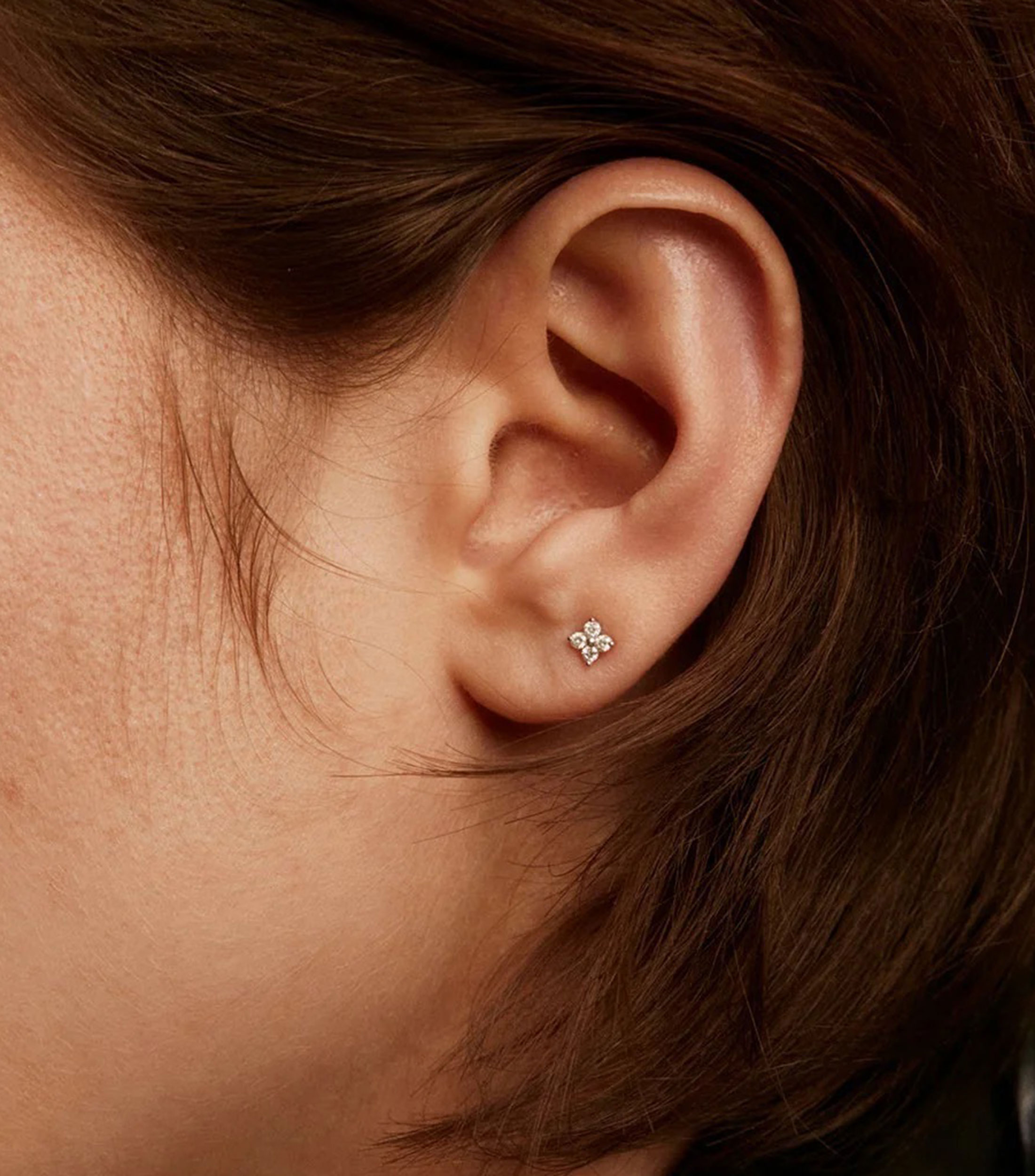 Arete individual en Oro de 18 Kilates con diamantes Mujer