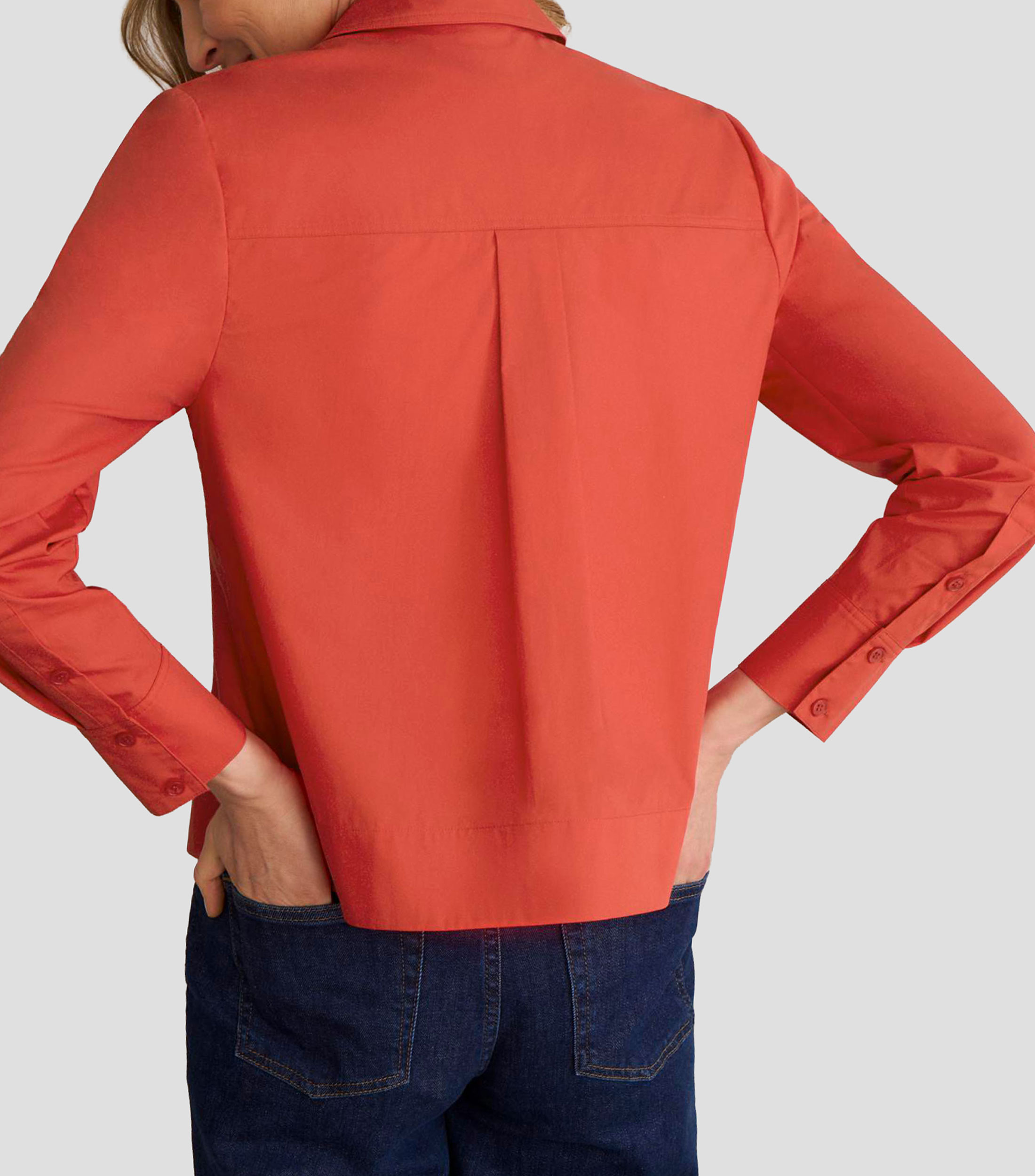 Camisa lisa con manga larga Mujer