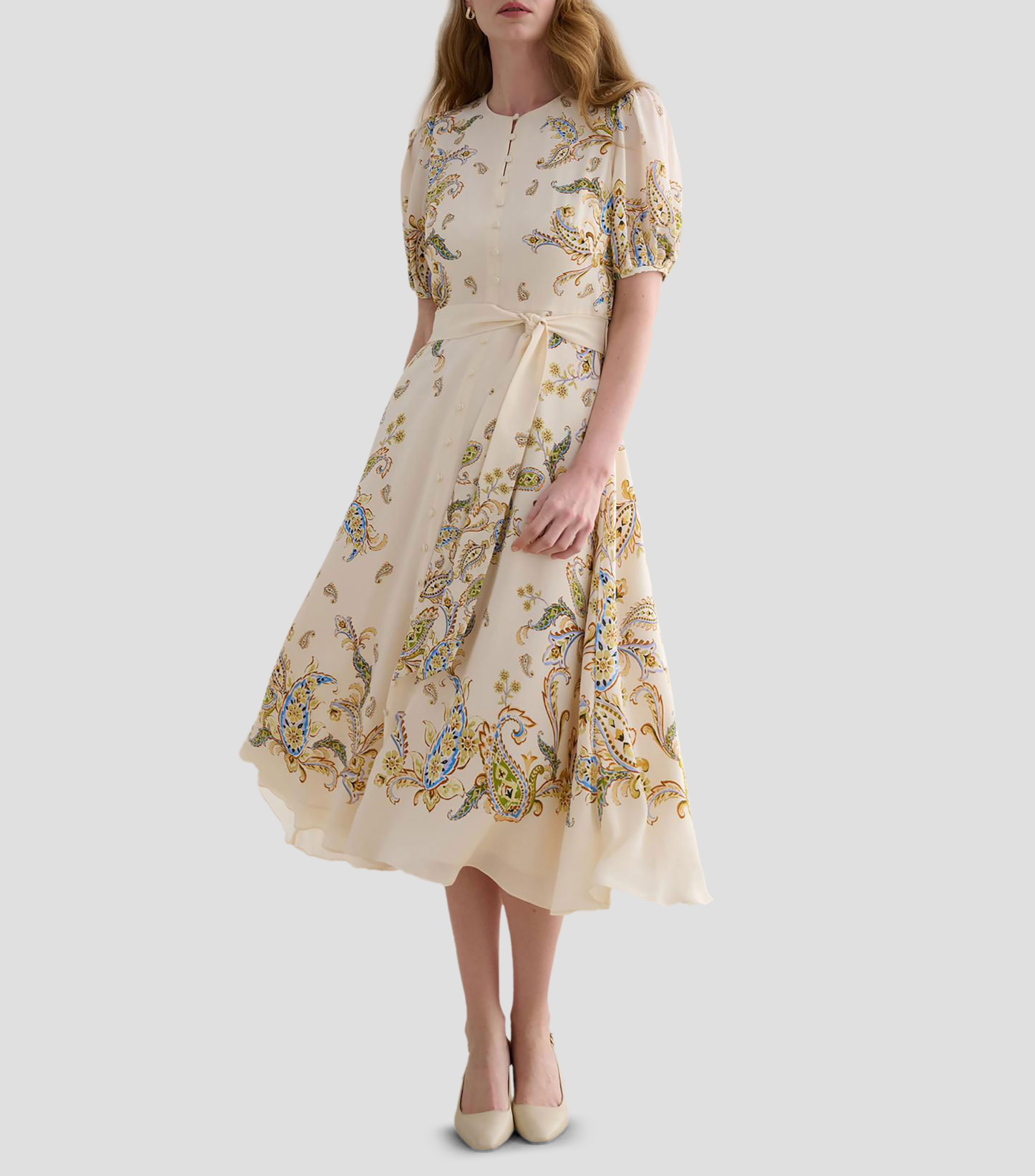 Vestido midi estampado Mujer